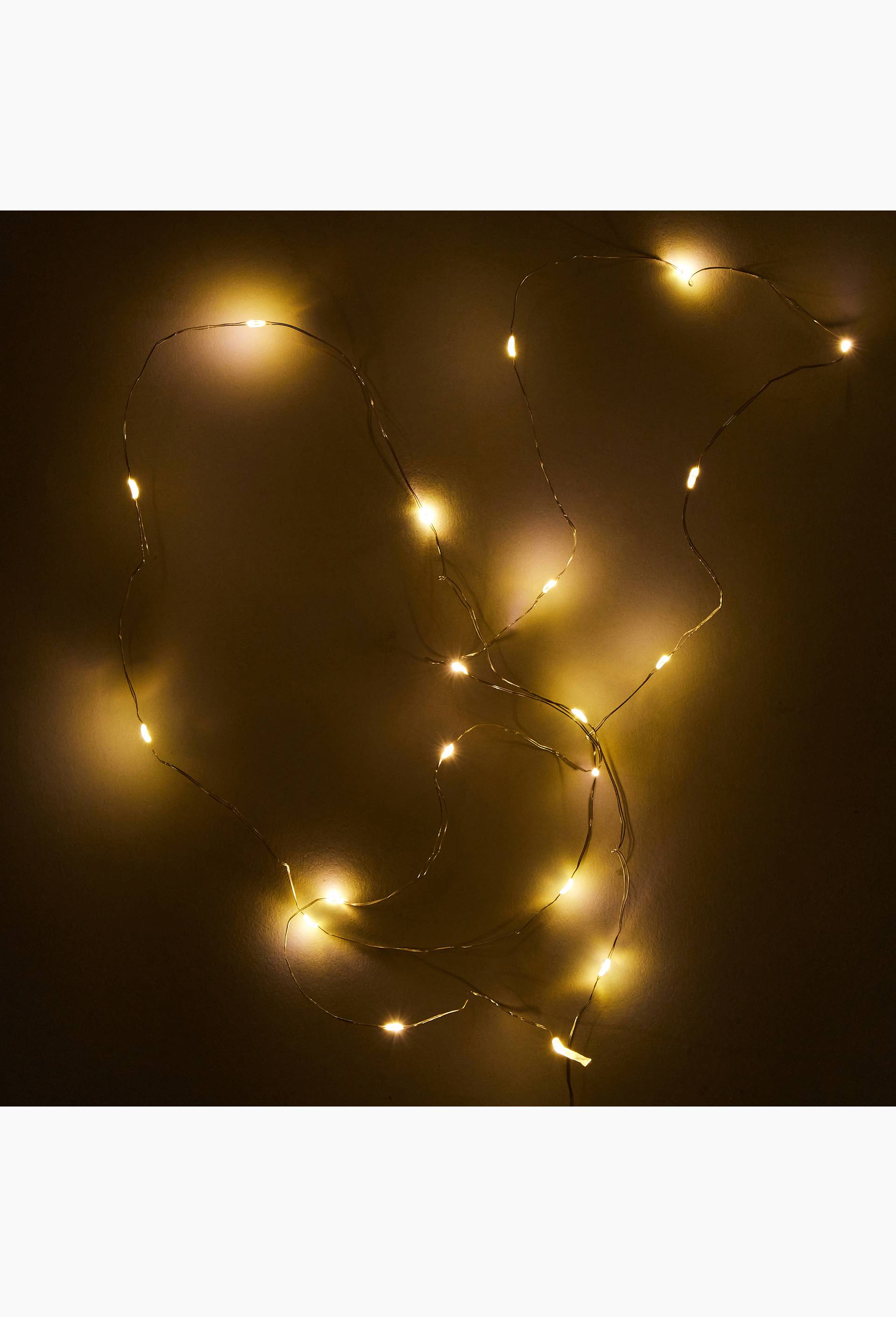 Guirlande micro LED, 1,9m, en m&eacute;tal fillaire, Argent, large image number 1