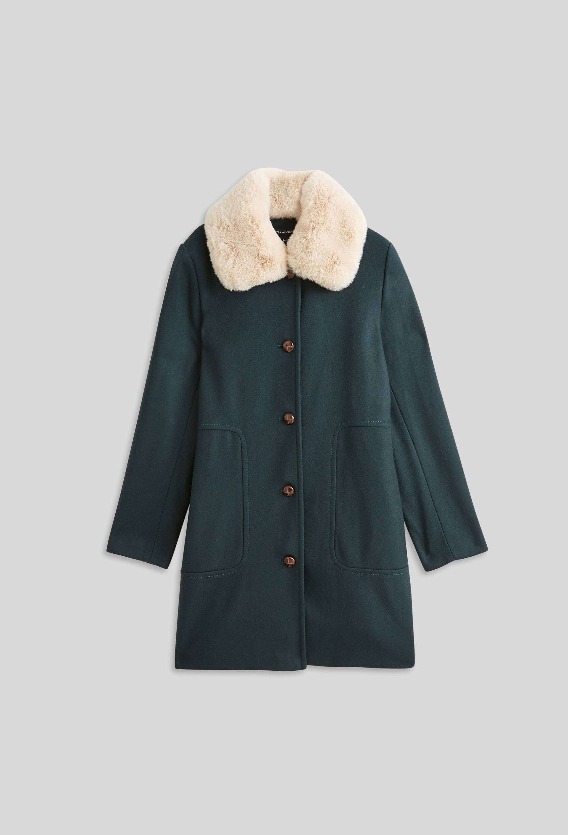 Manteau col fourrure, Vert fonc&eacute;, large image number 2