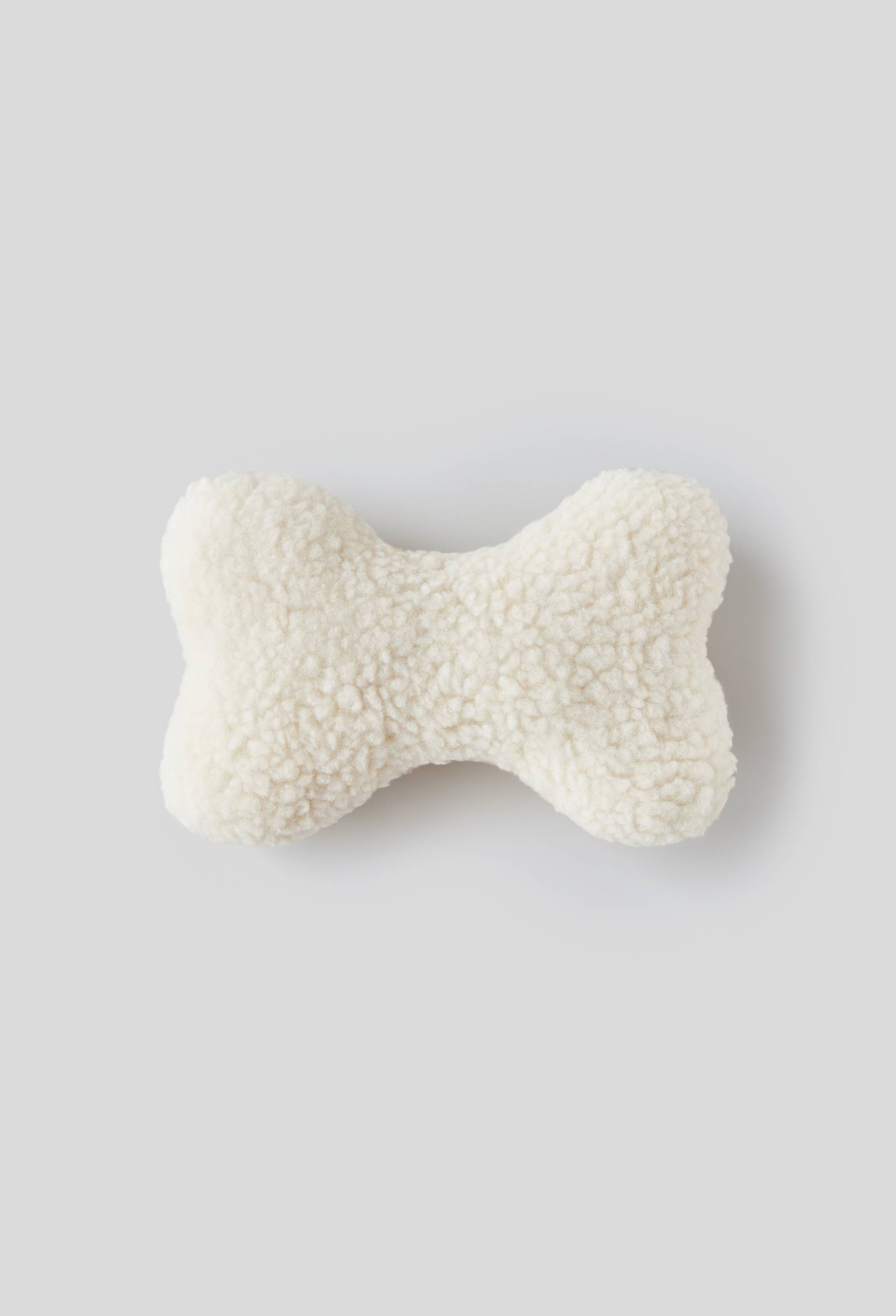 Jouet os sonore, 20X15X4cm, en sherpa, Ecru, large image number 0
