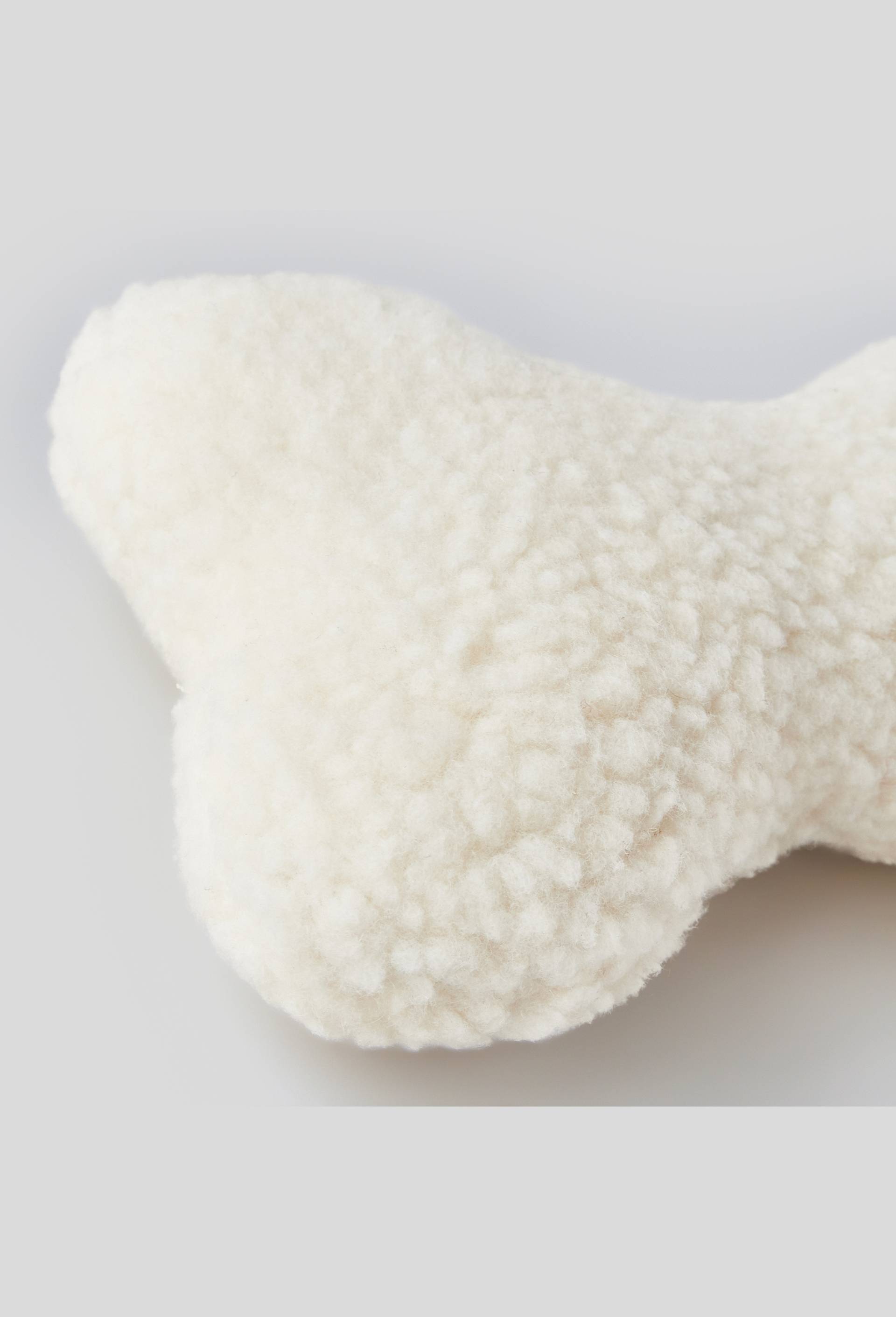 Jouet os sonore, 20X15X4cm, en sherpa, Ecru, large image number 1