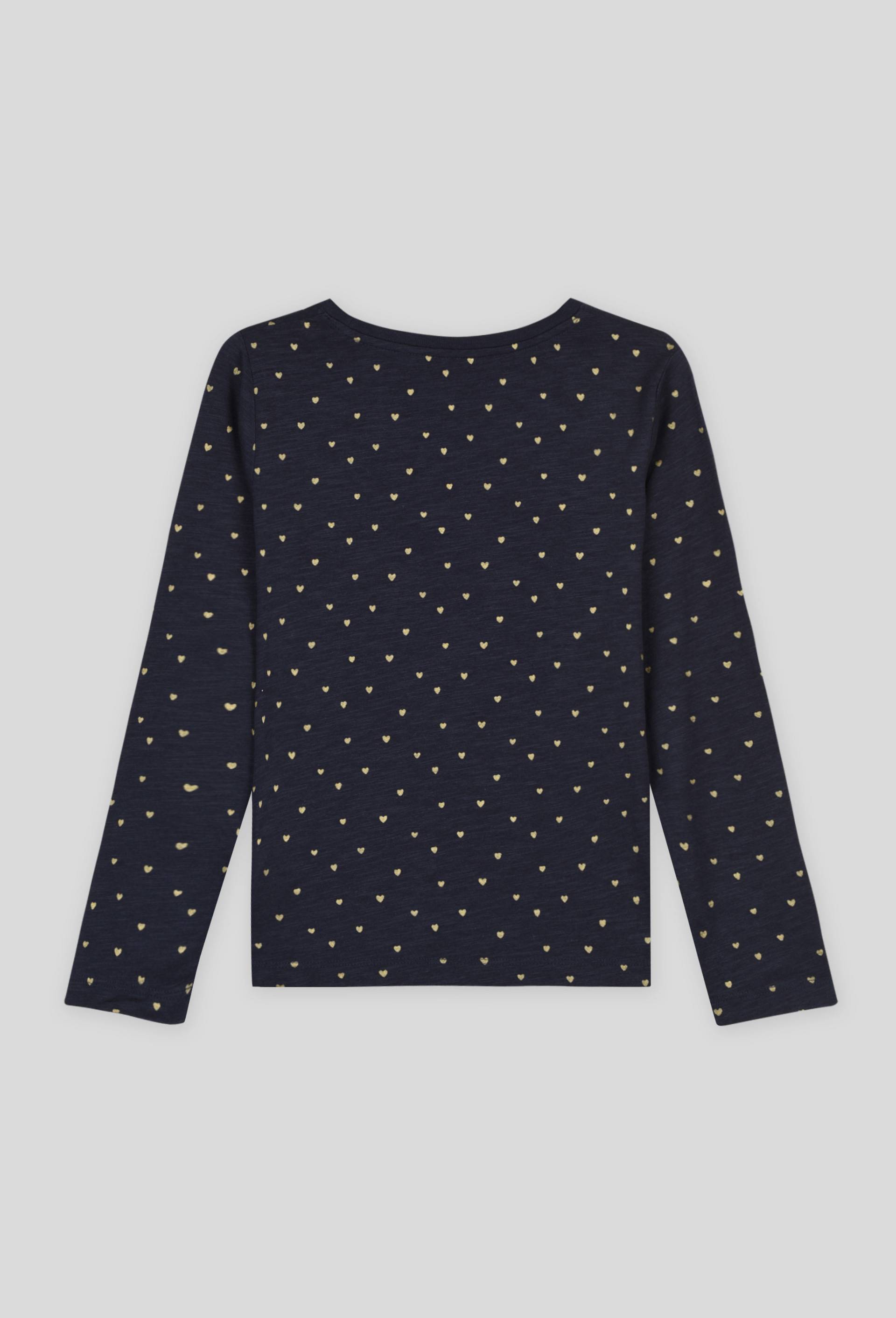 Tee-shirt manches longues imprimé en coton BIO, Bleu foncé, large image number 1.0