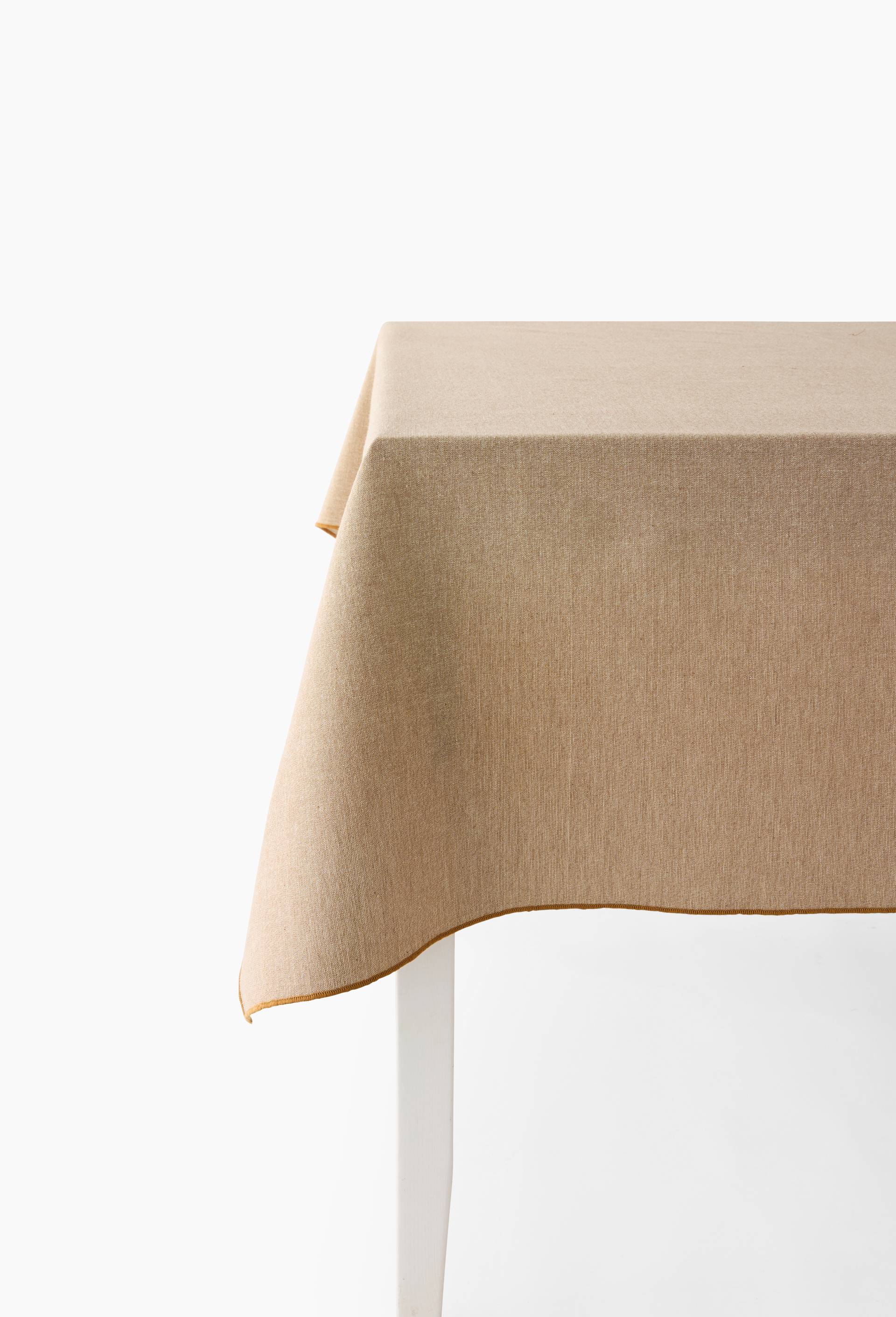 Nappe rectangulaire avec lurex or, 170x250cm, en coton, Beige clair, large image number 0