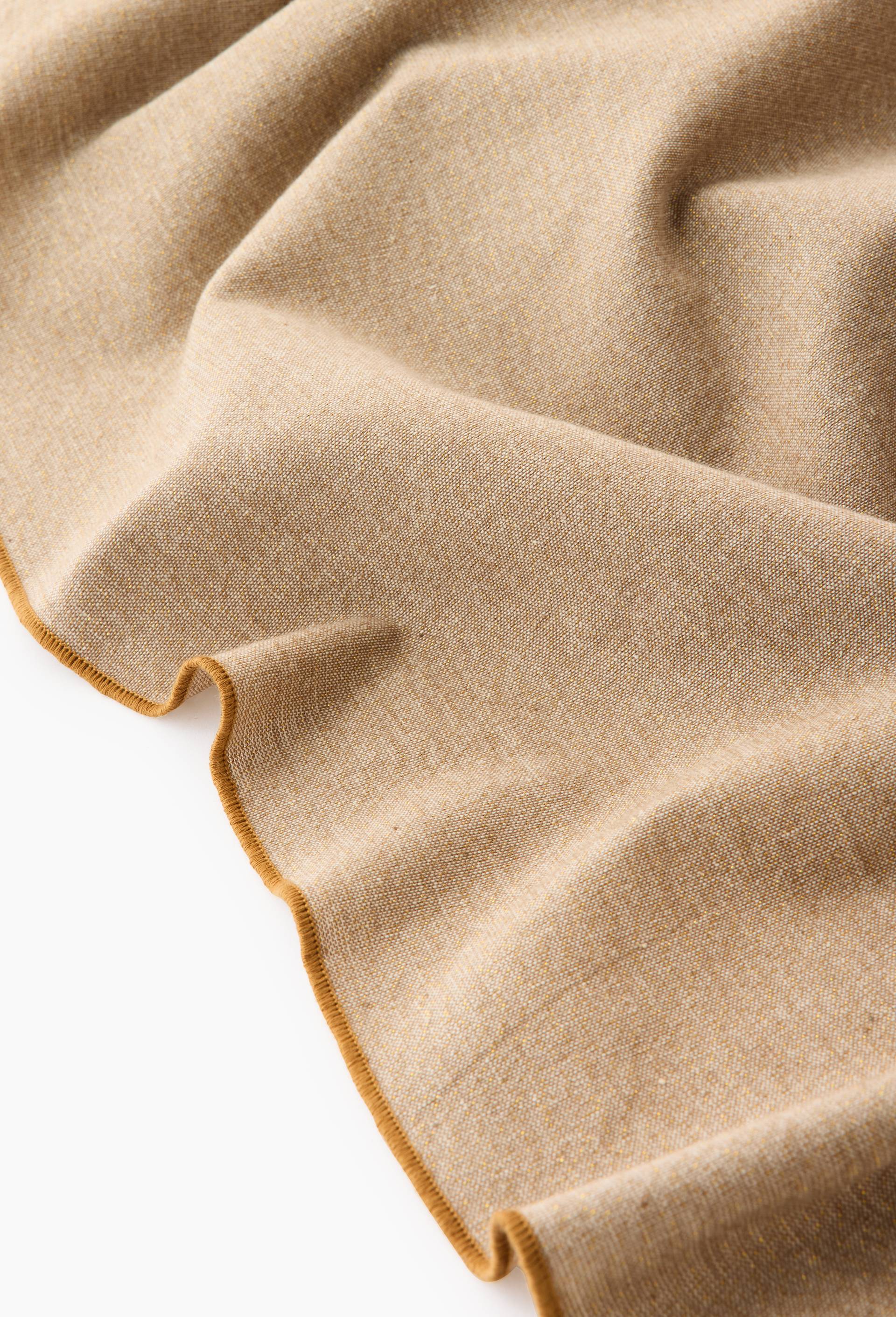 Nappe rectangulaire avec lurex or, 170x250cm, en coton, Beige clair, large image number 1