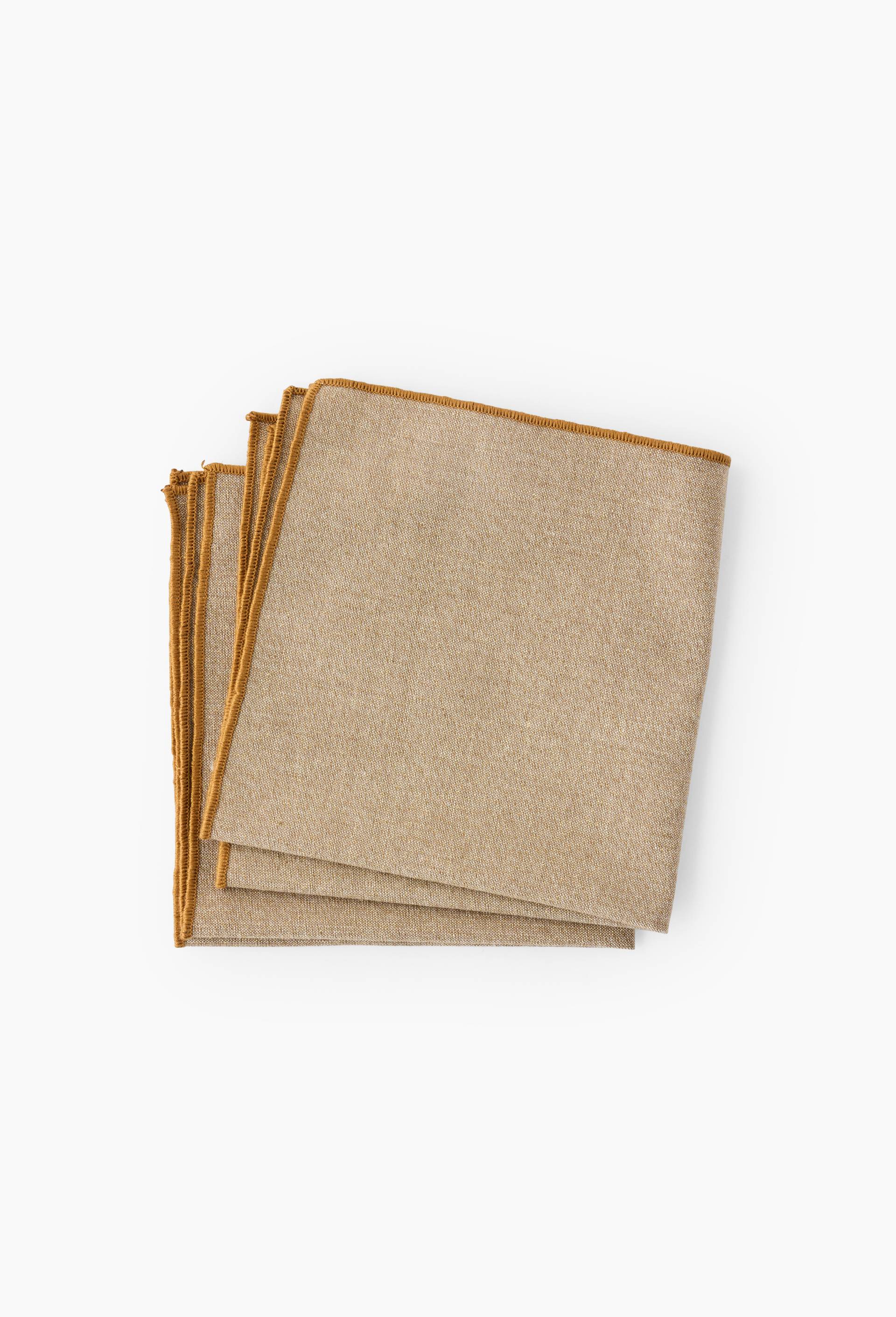 Lot de 2 serviettes lurex or, 40x40 cm, en coton, Beige clair, large image number 0