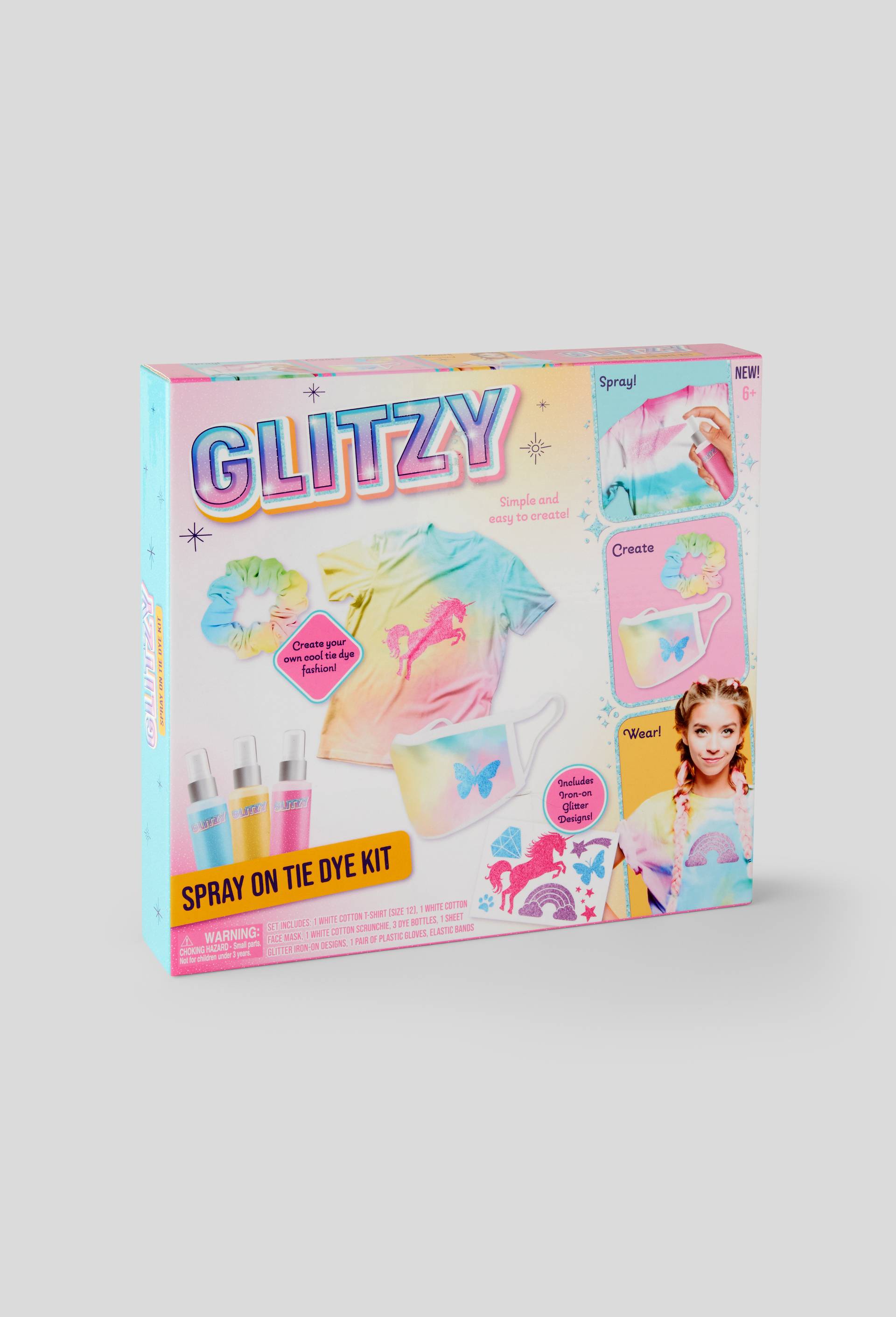 Glitzy - Coffret spray on tie & dye kit, Violet fonc&eacute;, large image number 0