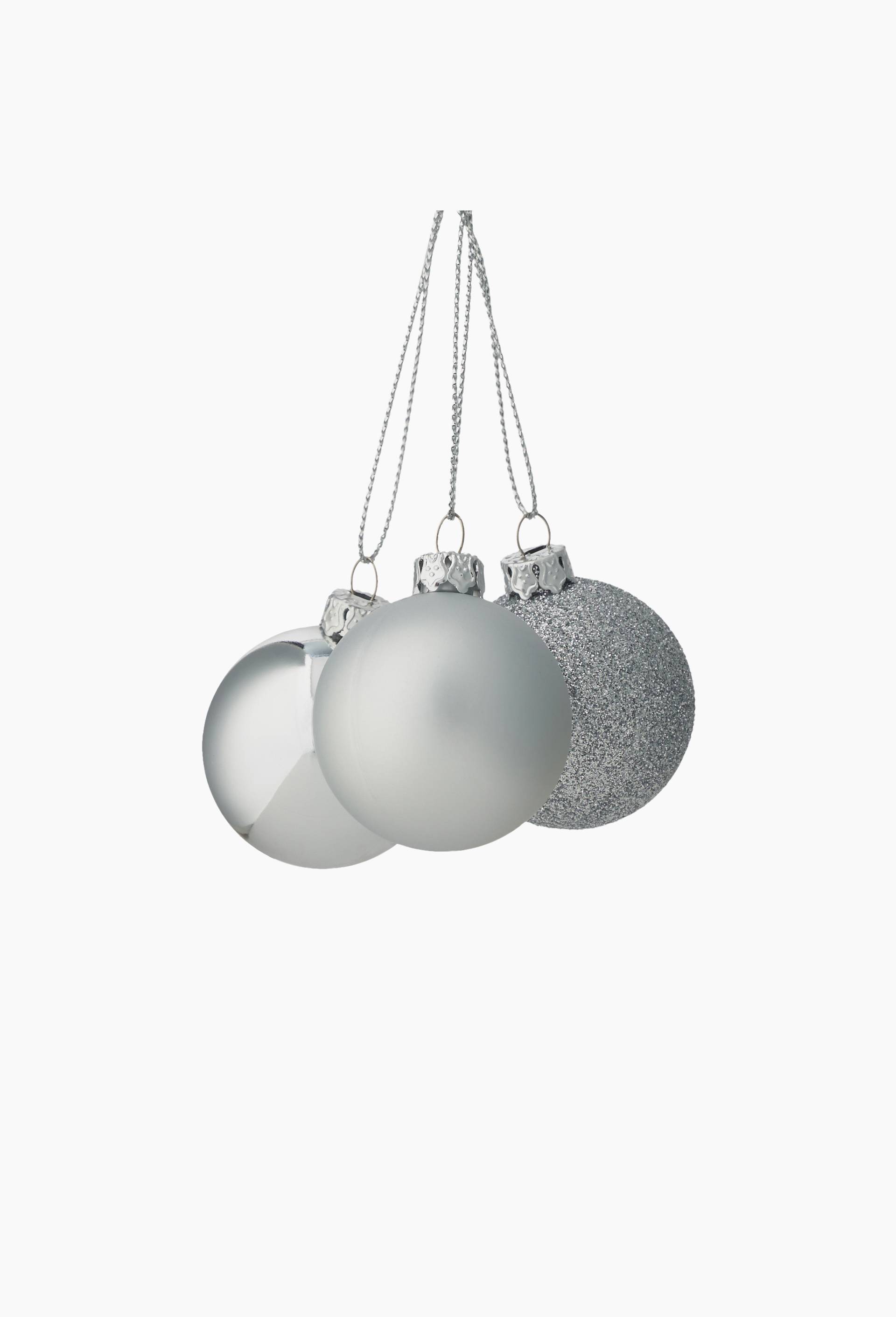 Boite de 9 boules en plastique, Argent, large image number 1.0