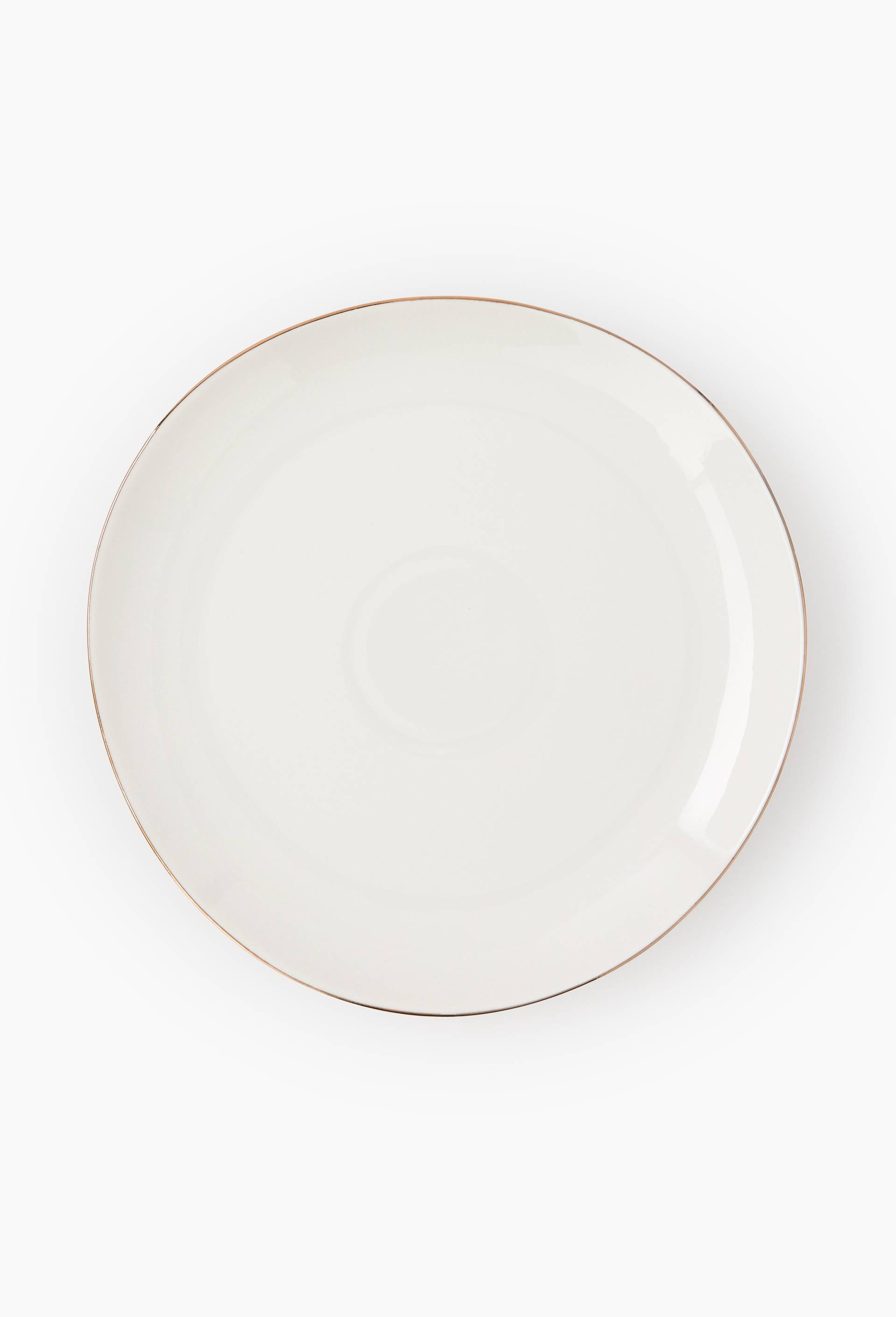 Assiette plate finition liser&eacute;, 29cm, Blanc, large image number 0