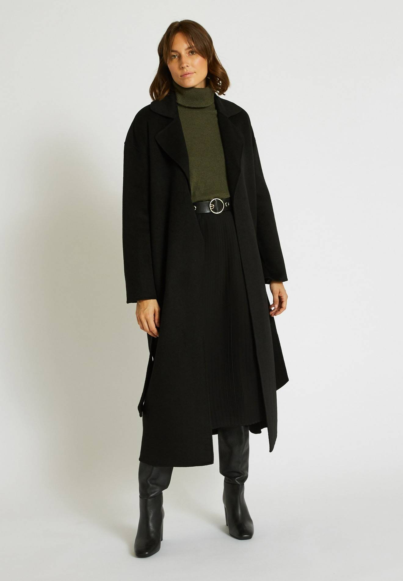 Manteau style peignoir double face, Noir, large image number 5
