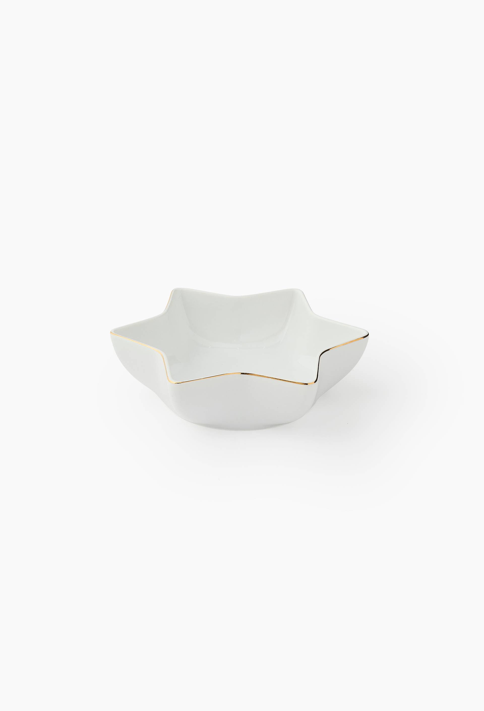 Saladier &eacute;toile finition liser&eacute;, 18cm, Blanc, large image number 0