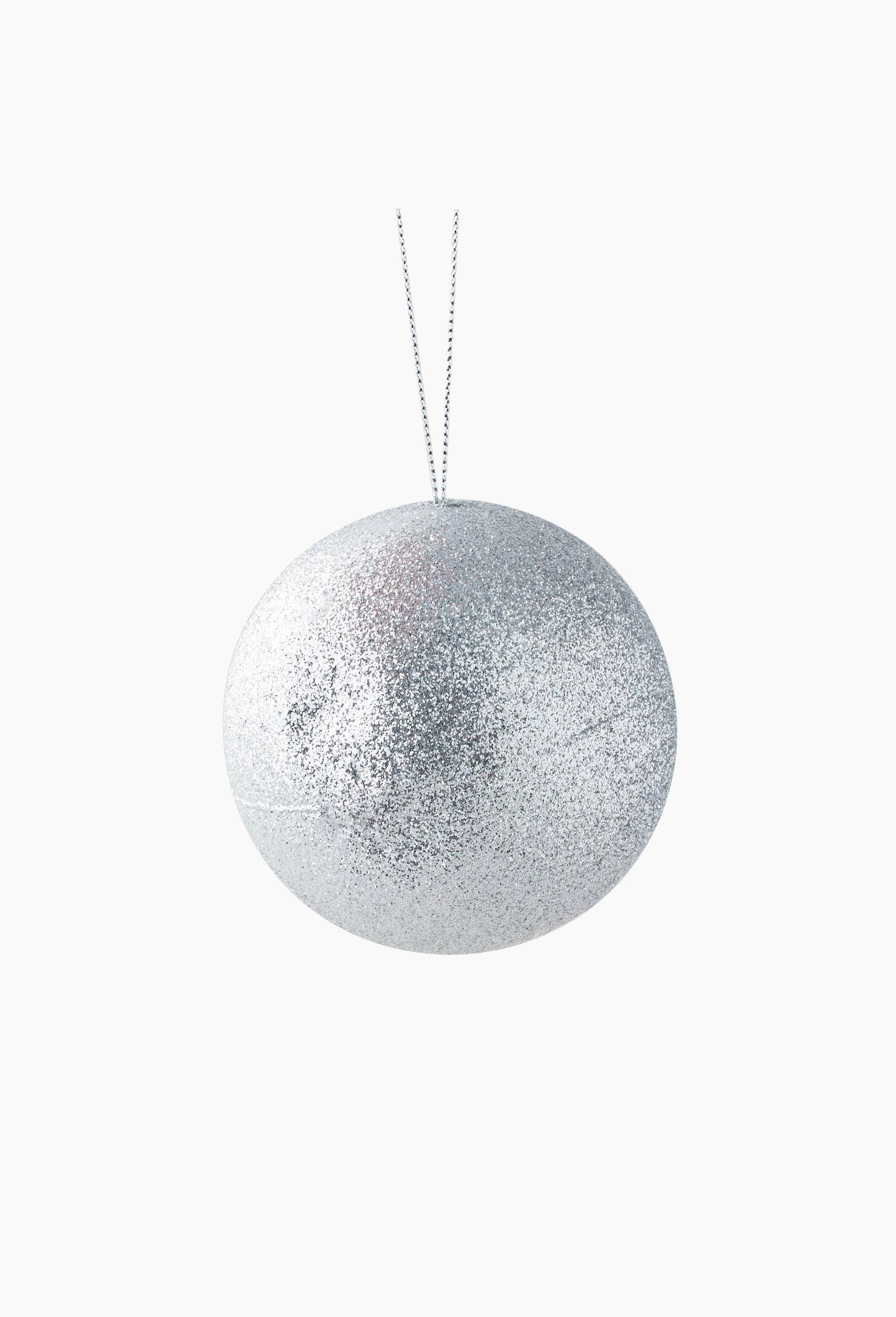 Lot de 2 boules plastique paillet&eacute;e, Argent, large image number 0.0