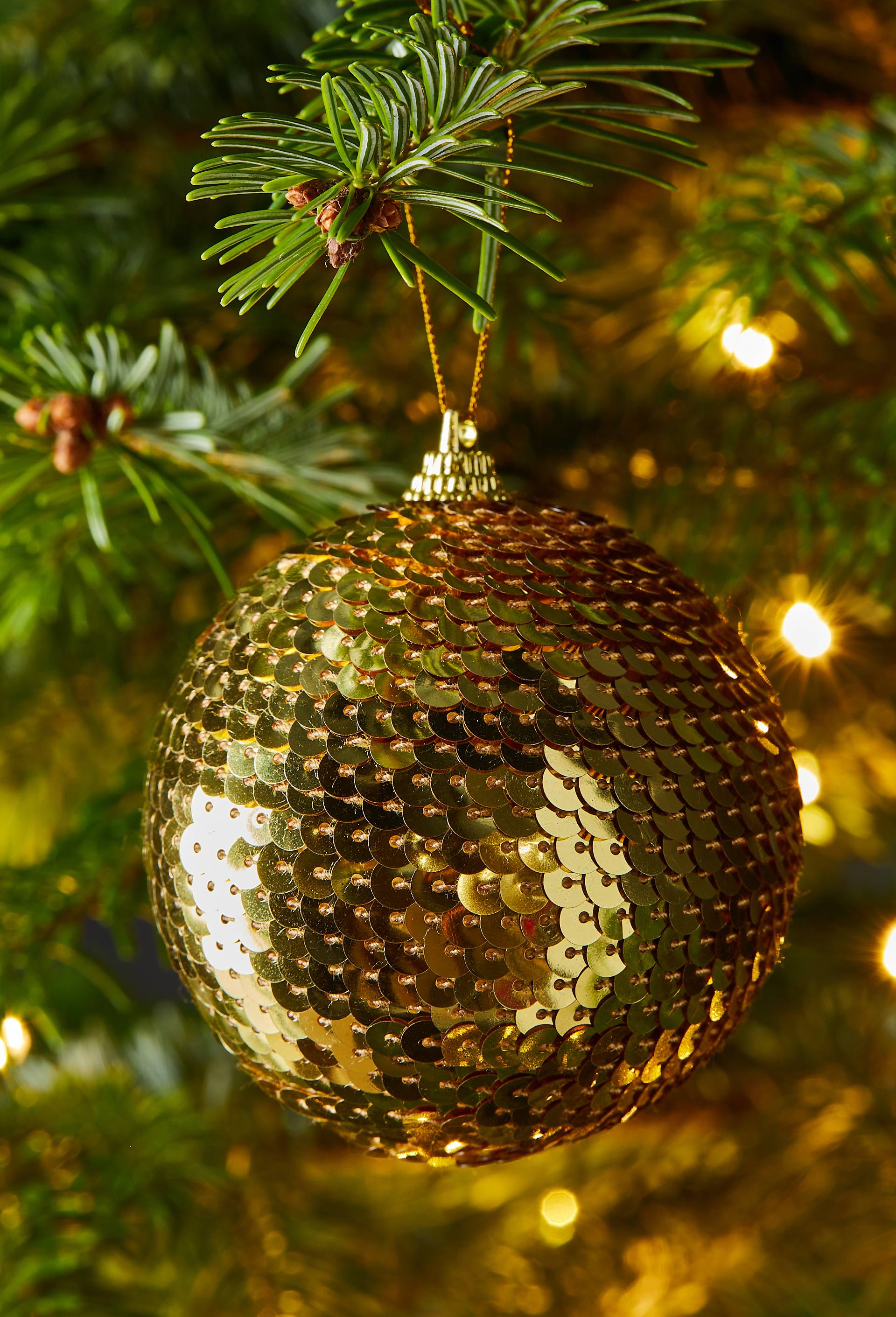 Boule sequins, 8cm, Or, large image number 0