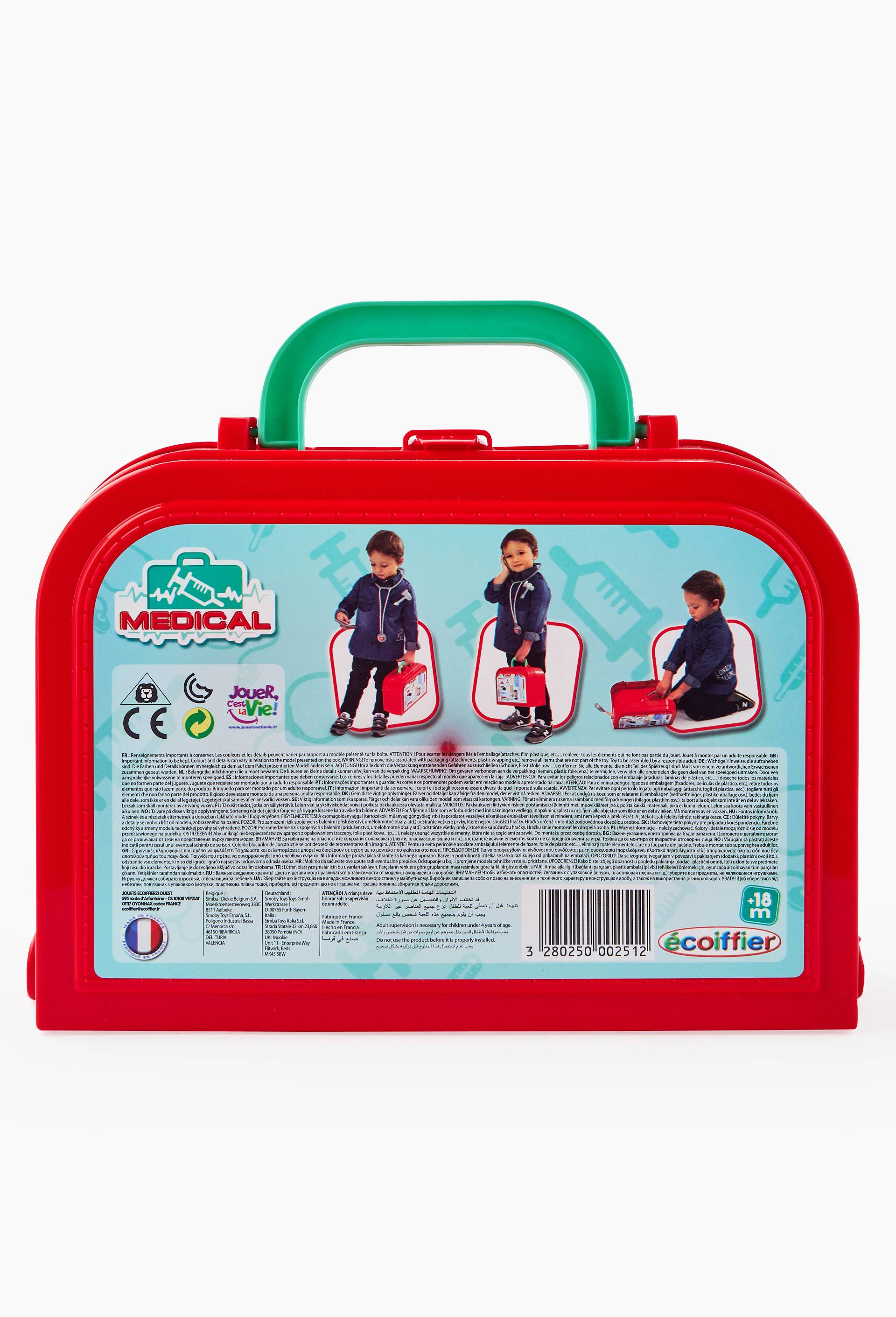 Valisette docteur Luxe "Ecoiffier", Rouge, large image number 1
