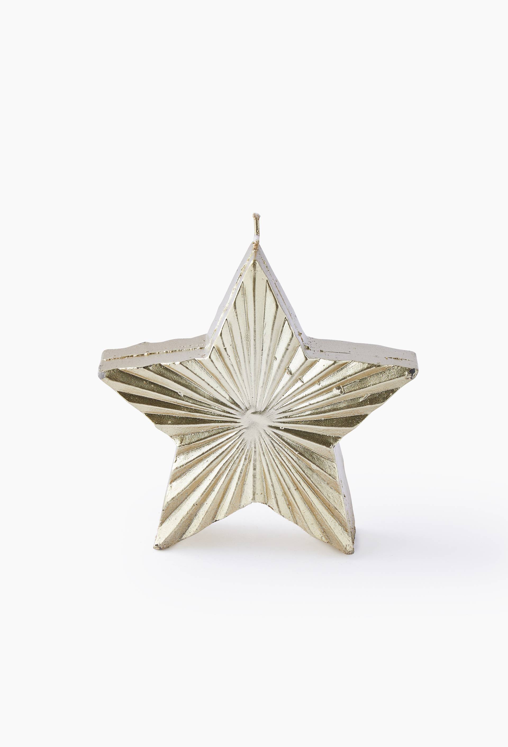 Bougie fantaisie &eacute;toile, D8cm / H11.5cm L11,5xP3,2cm, en cire, Or, large image number 0