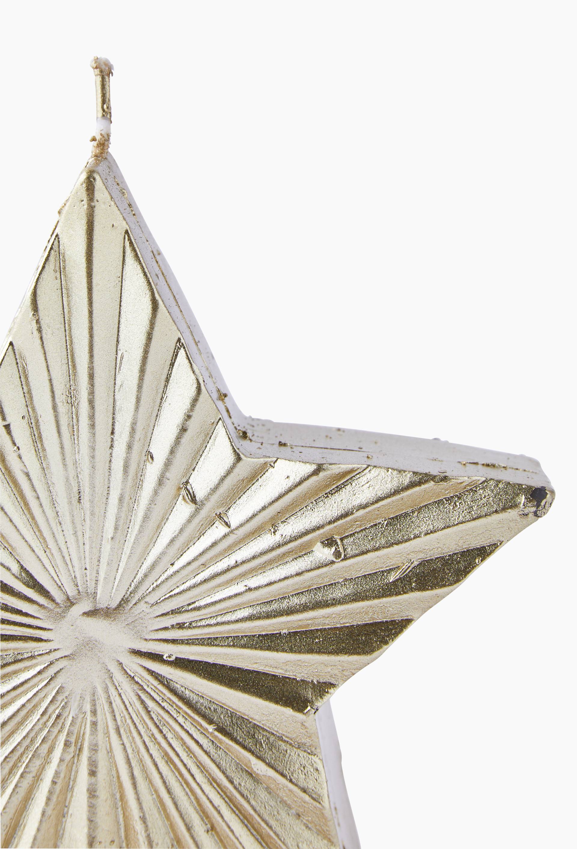 Bougie fantaisie &eacute;toile, D8cm / H11.5cm L11,5xP3,2cm, en cire, Or, large image number 1
