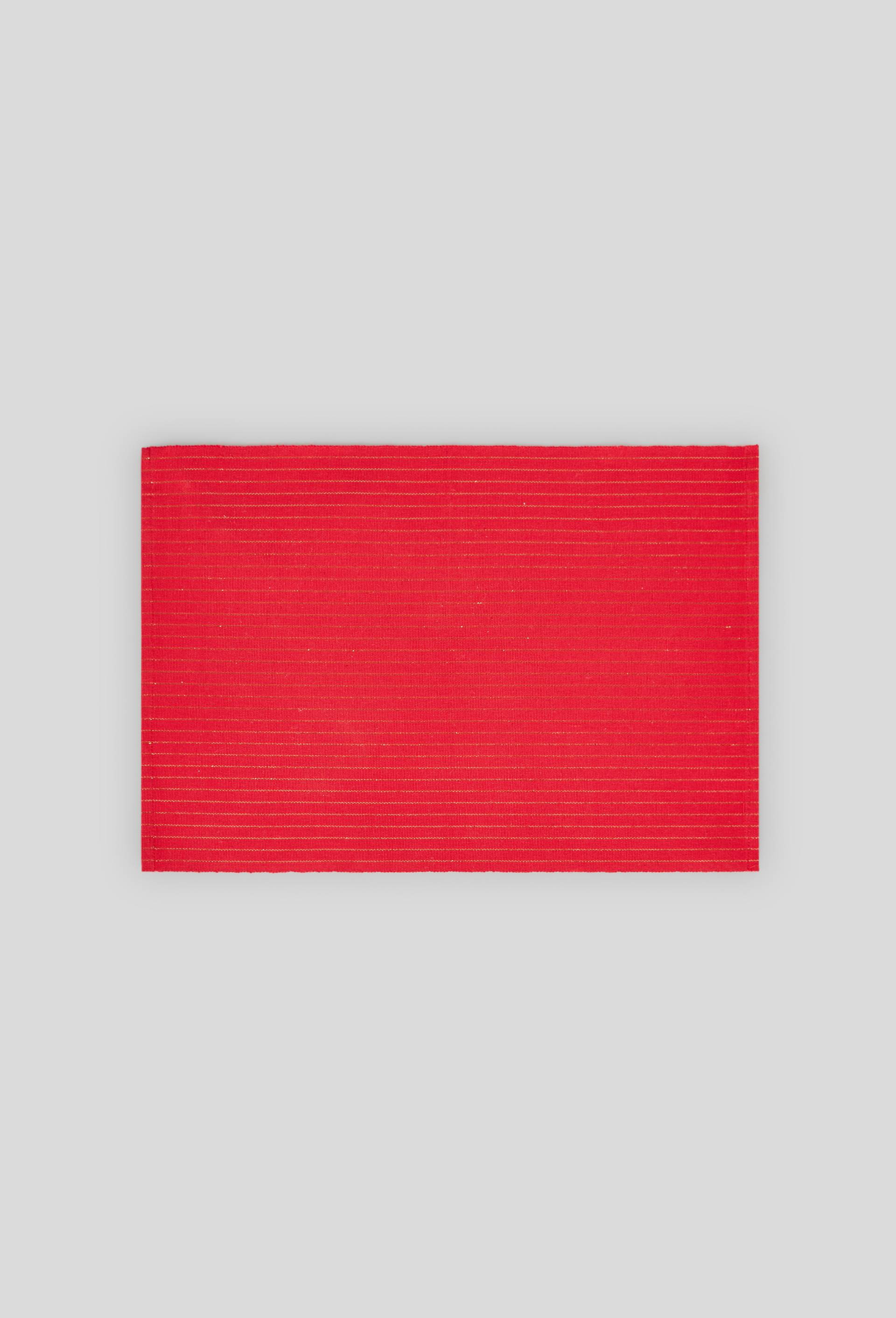 Set de table rayés, 33x48 cm, coton, Rouge, large image number 0