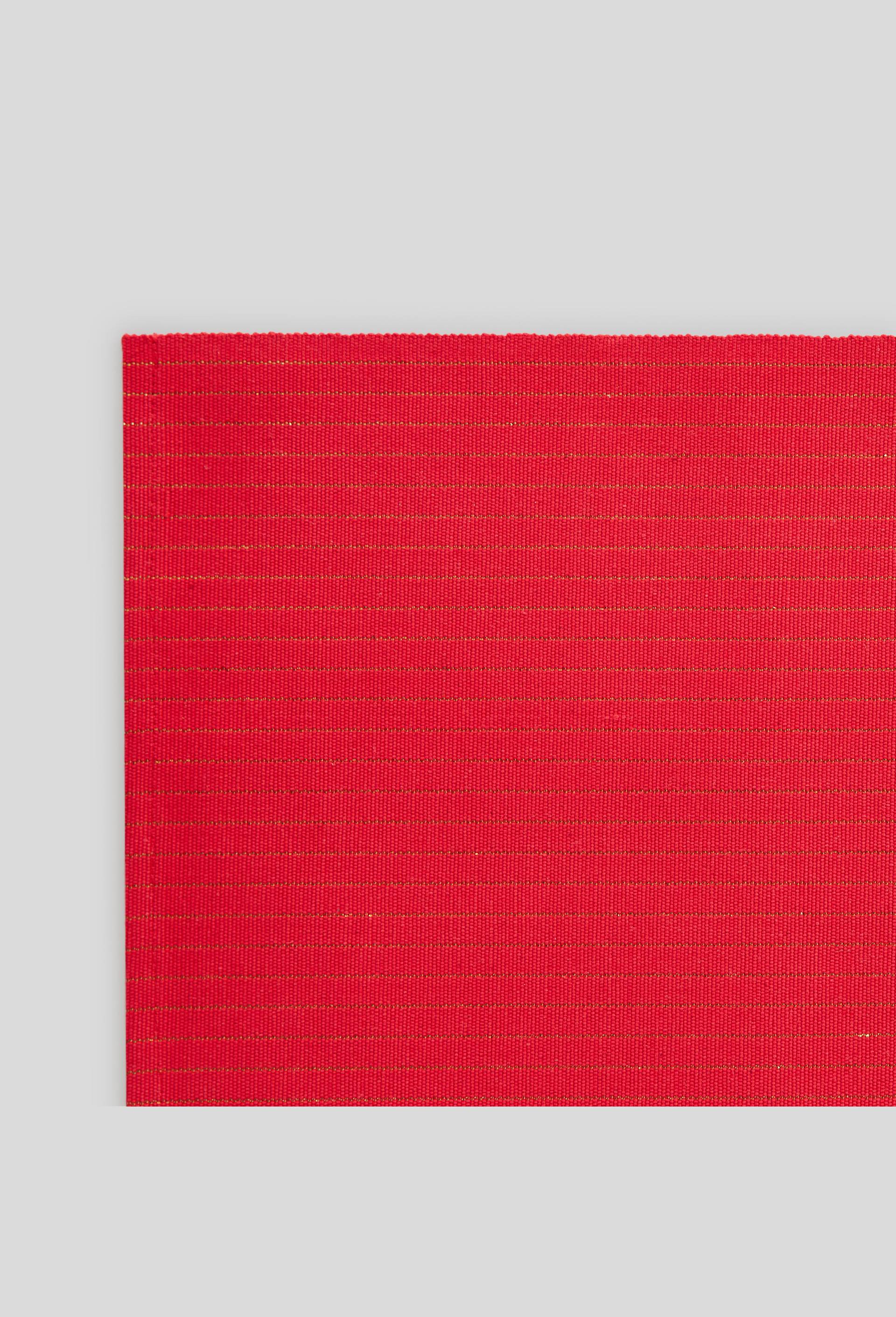 Set de table rayés, 33x48 cm, coton, Rouge, large image number 1.0
