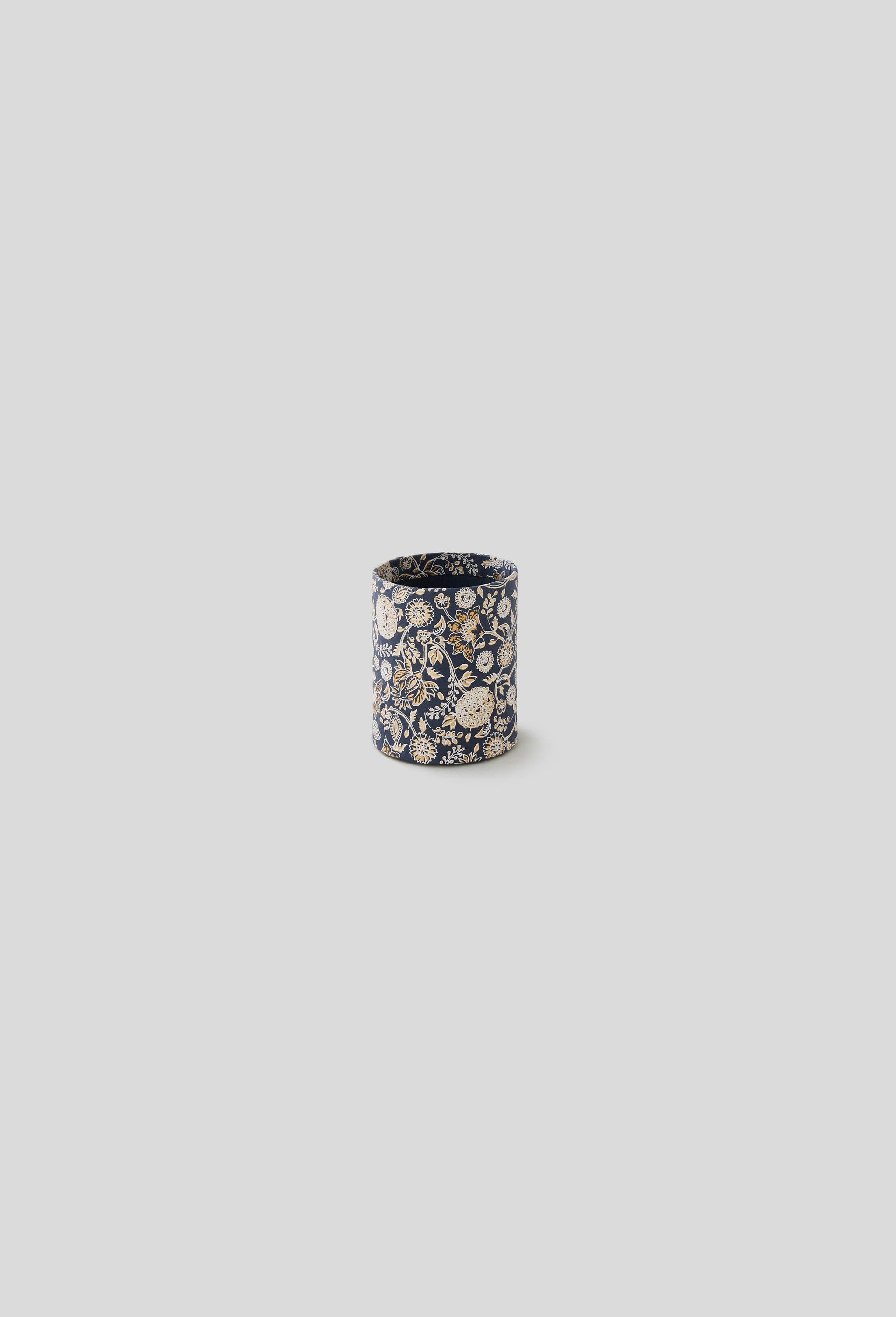 Pot à crayons imprimé fleuris, 10x8cm, carton, Bleu clair, large image number 0