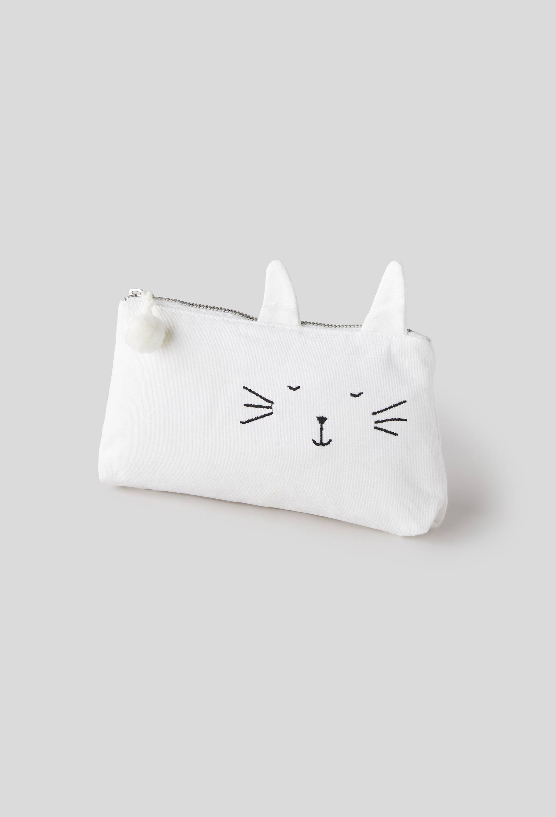 Trousse lapin, 10x20cm, coton, Blanc, large image number 0