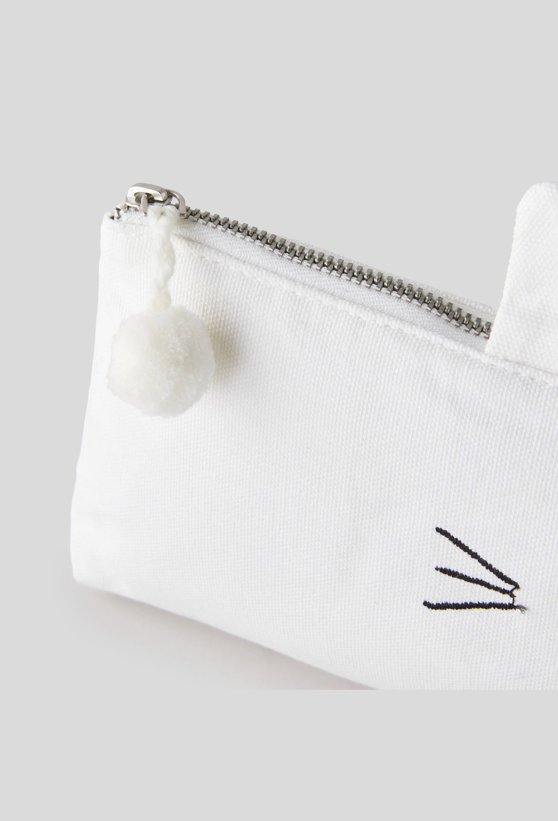 Trousse lapin, 10x20cm, coton, Blanc, large image number 1