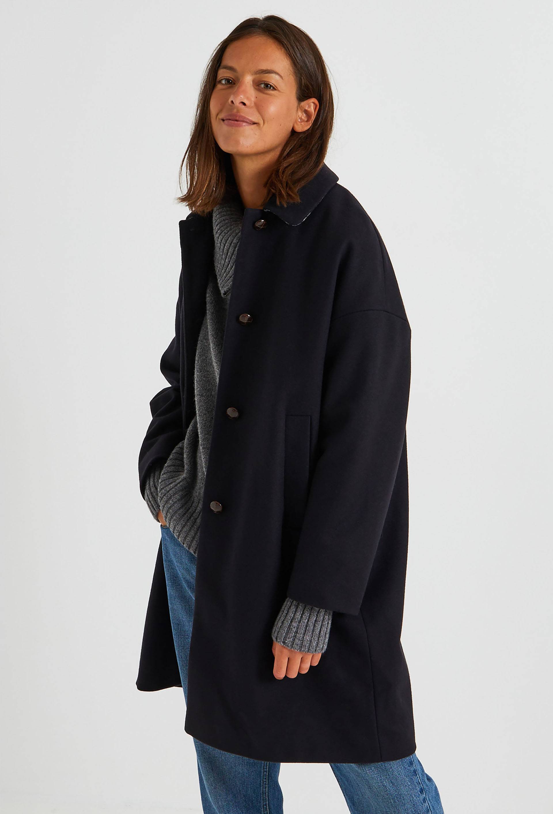 Manteau en laine, Bleu fonc&eacute;, large image number 0.0