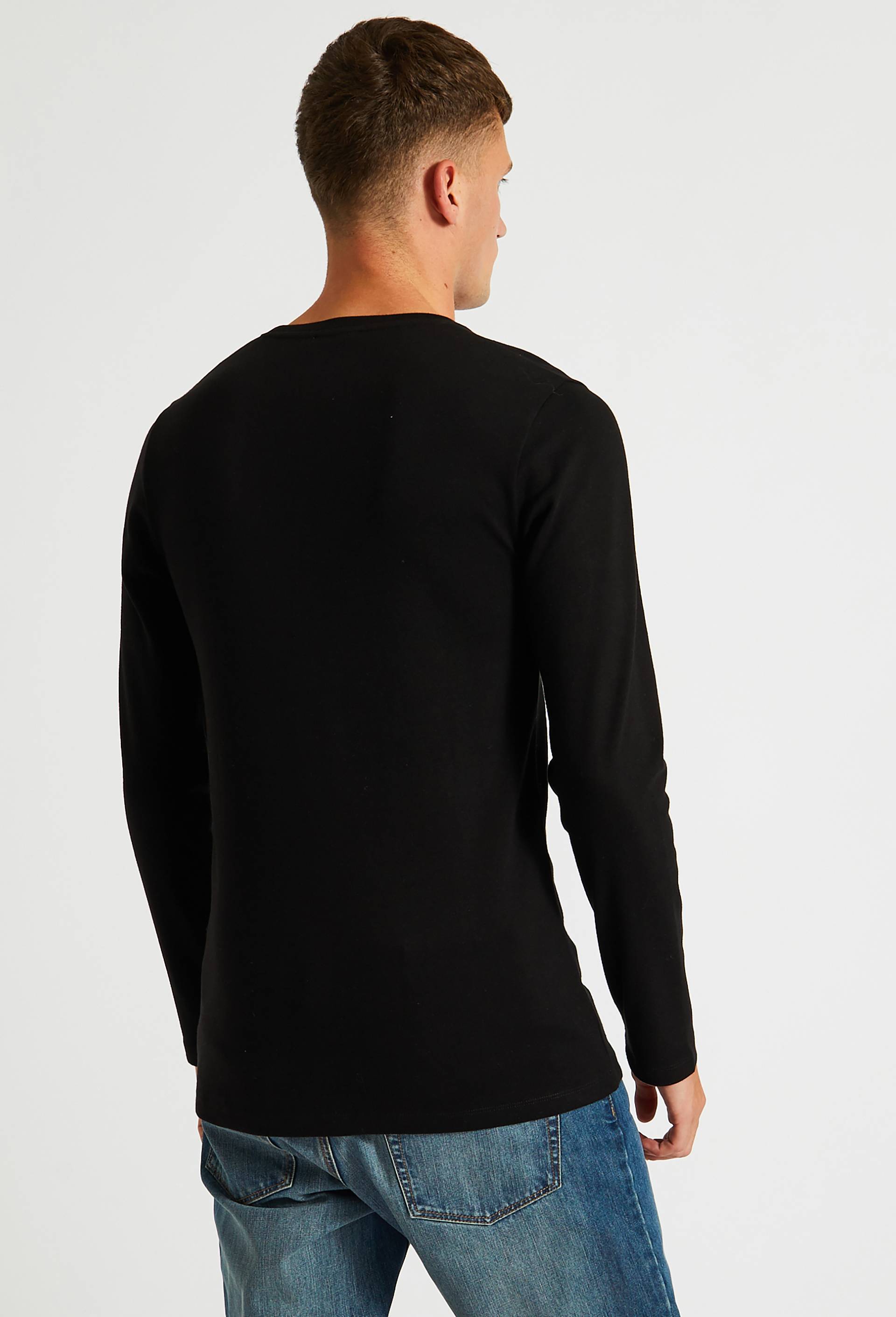 T-shirt chaud manches longues en coton BIO GOTS, Noir, large image number 1.0