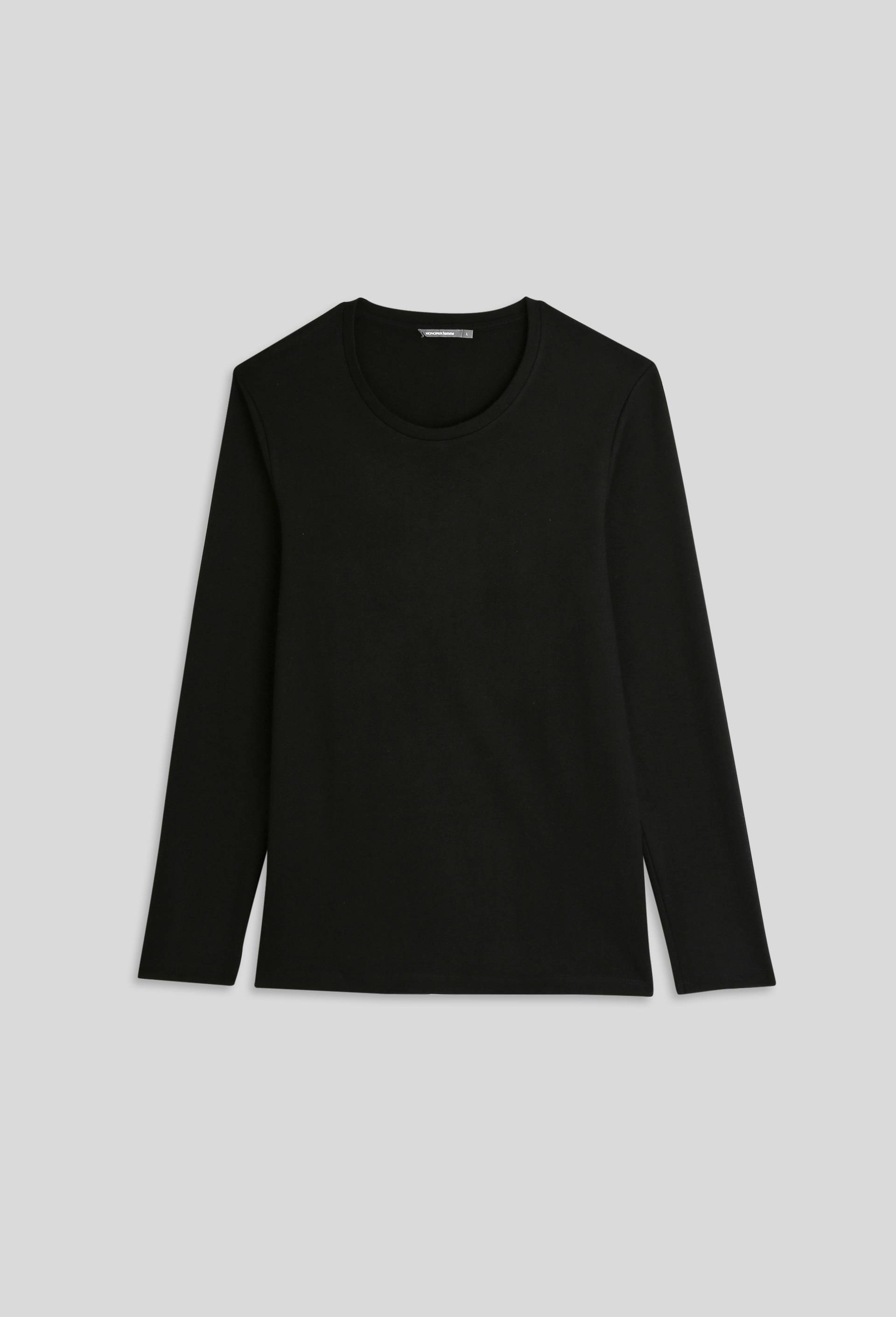 T-shirt chaud manches longues en coton BIO GOTS, Noir, large image number 2.0