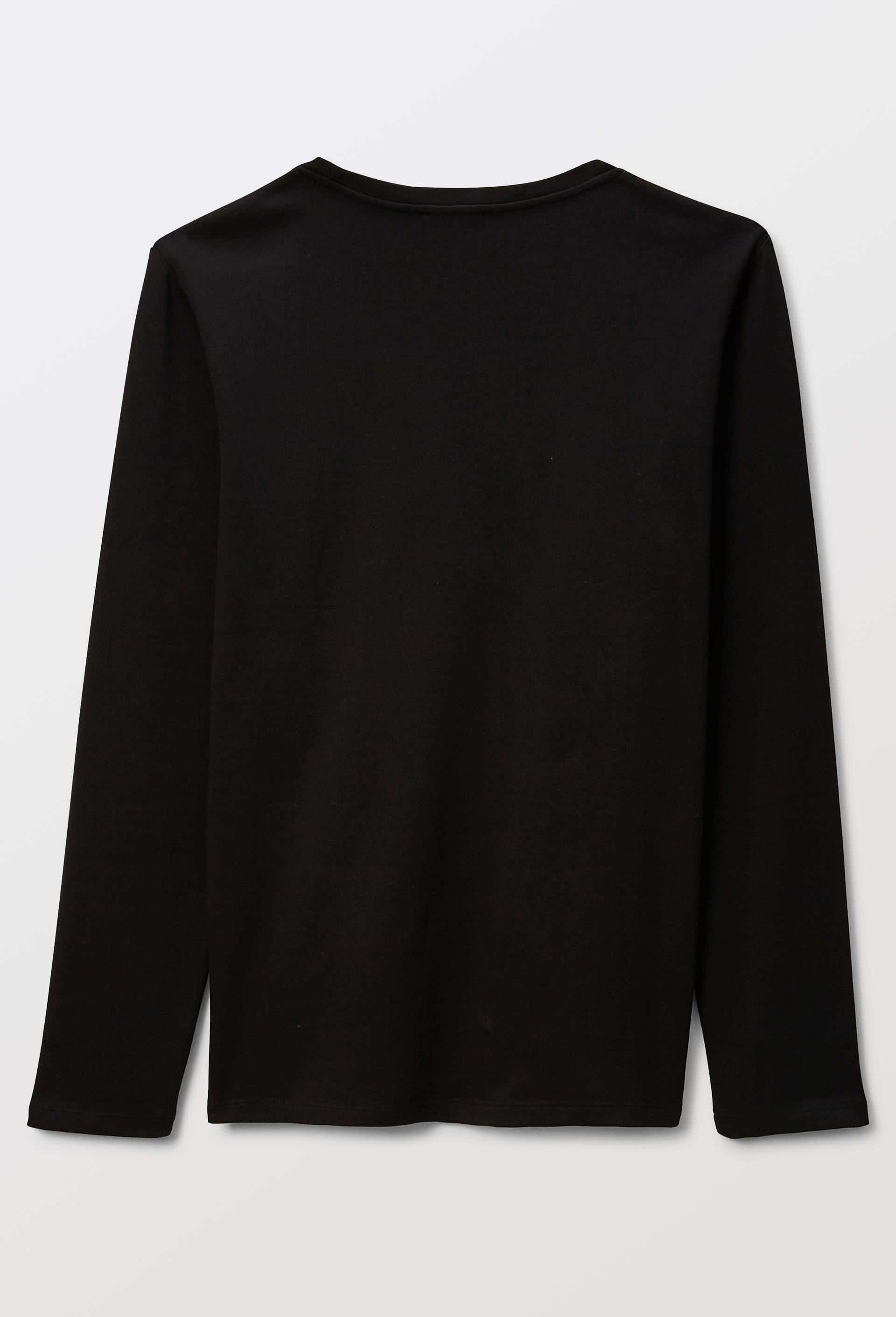 T-shirt chaud manches longues en coton BIO GOTS, Noir, large image number 4.0