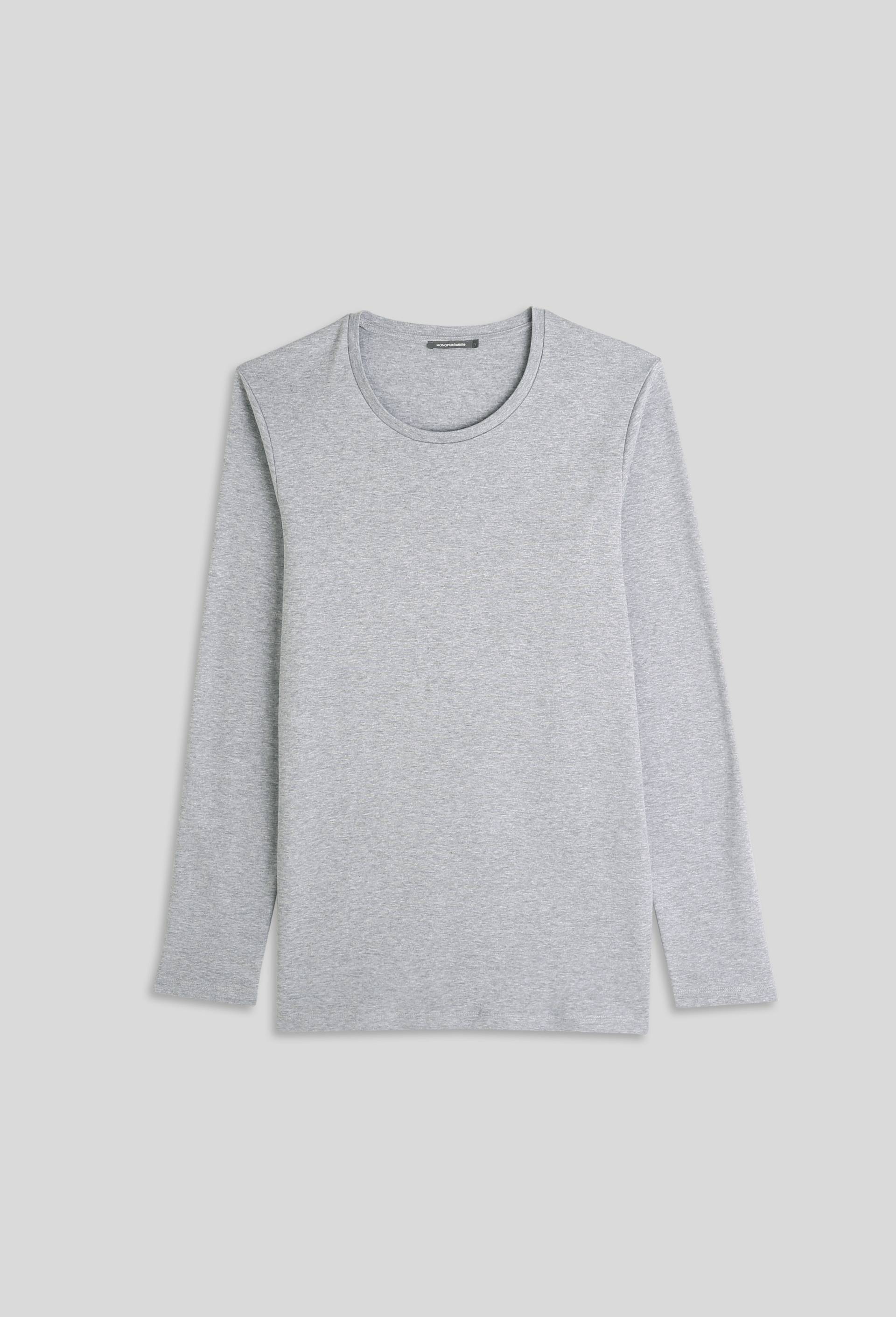 T-shirt chaud manches longues en coton BIO GOTS, Gris, large image number 2