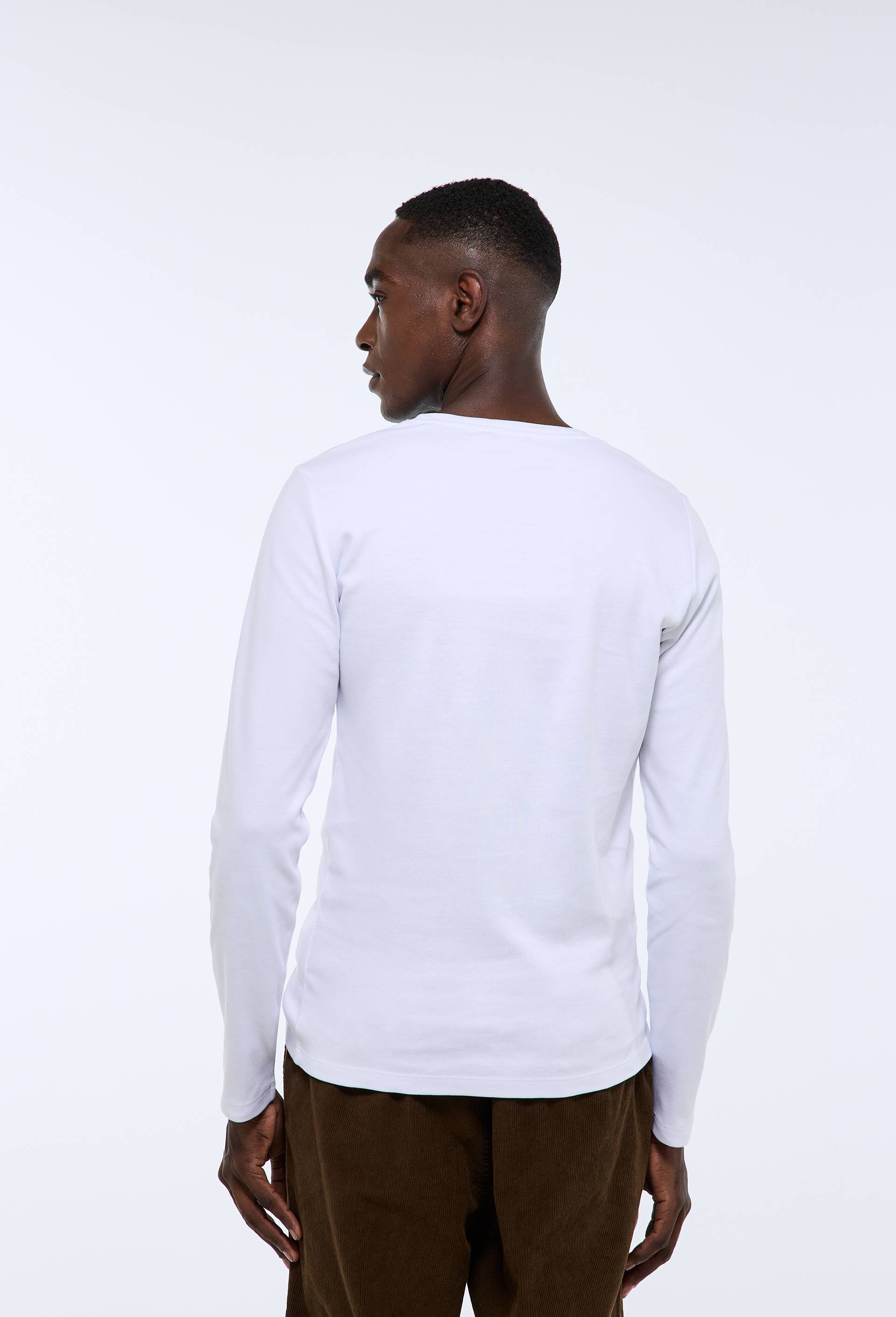 T-shirt chaud manches longues en coton BIO GOTS, Blanc, large image number 1.0