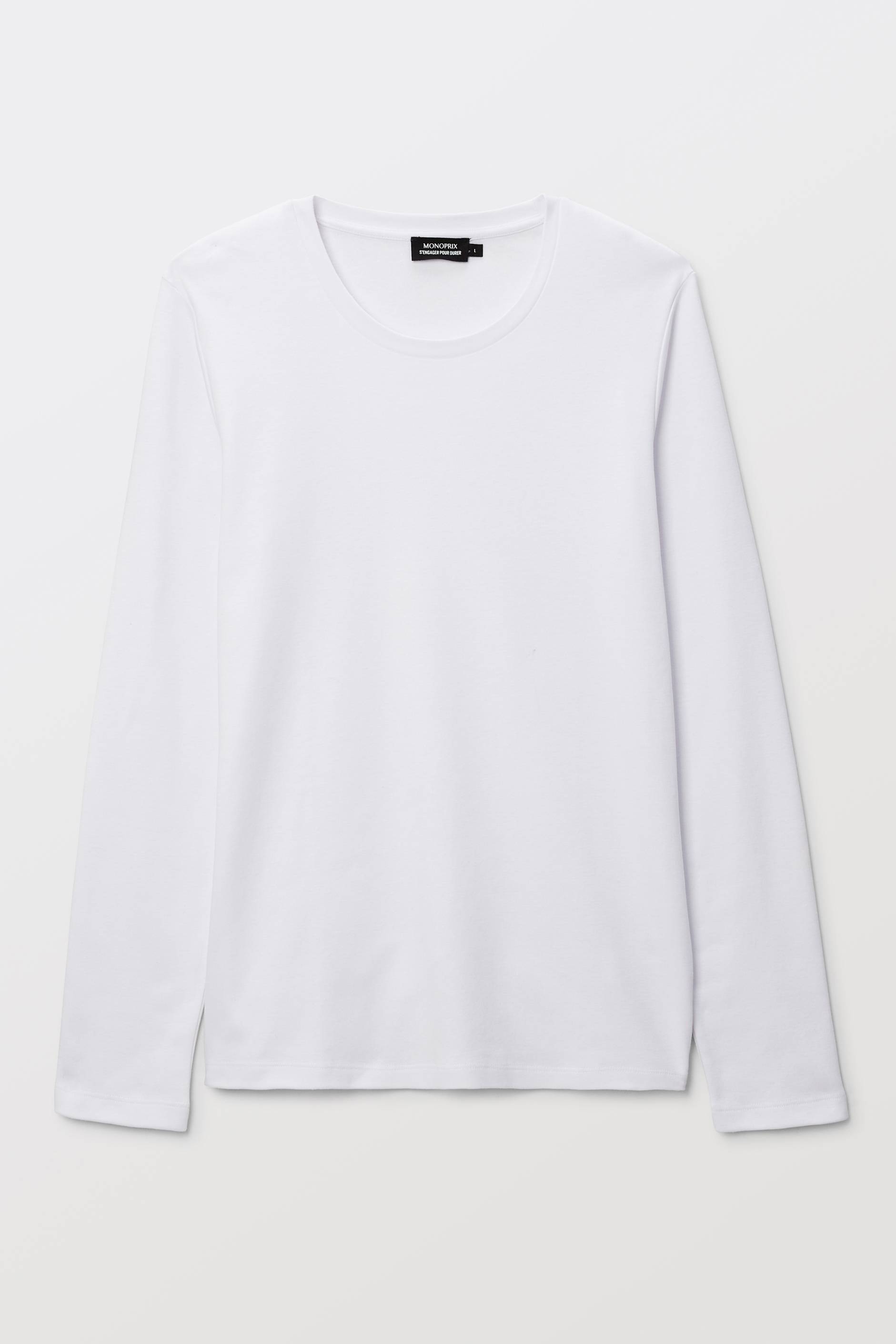 T-shirt chaud manches longues en coton BIO GOTS, Blanc, large image number 2.0
