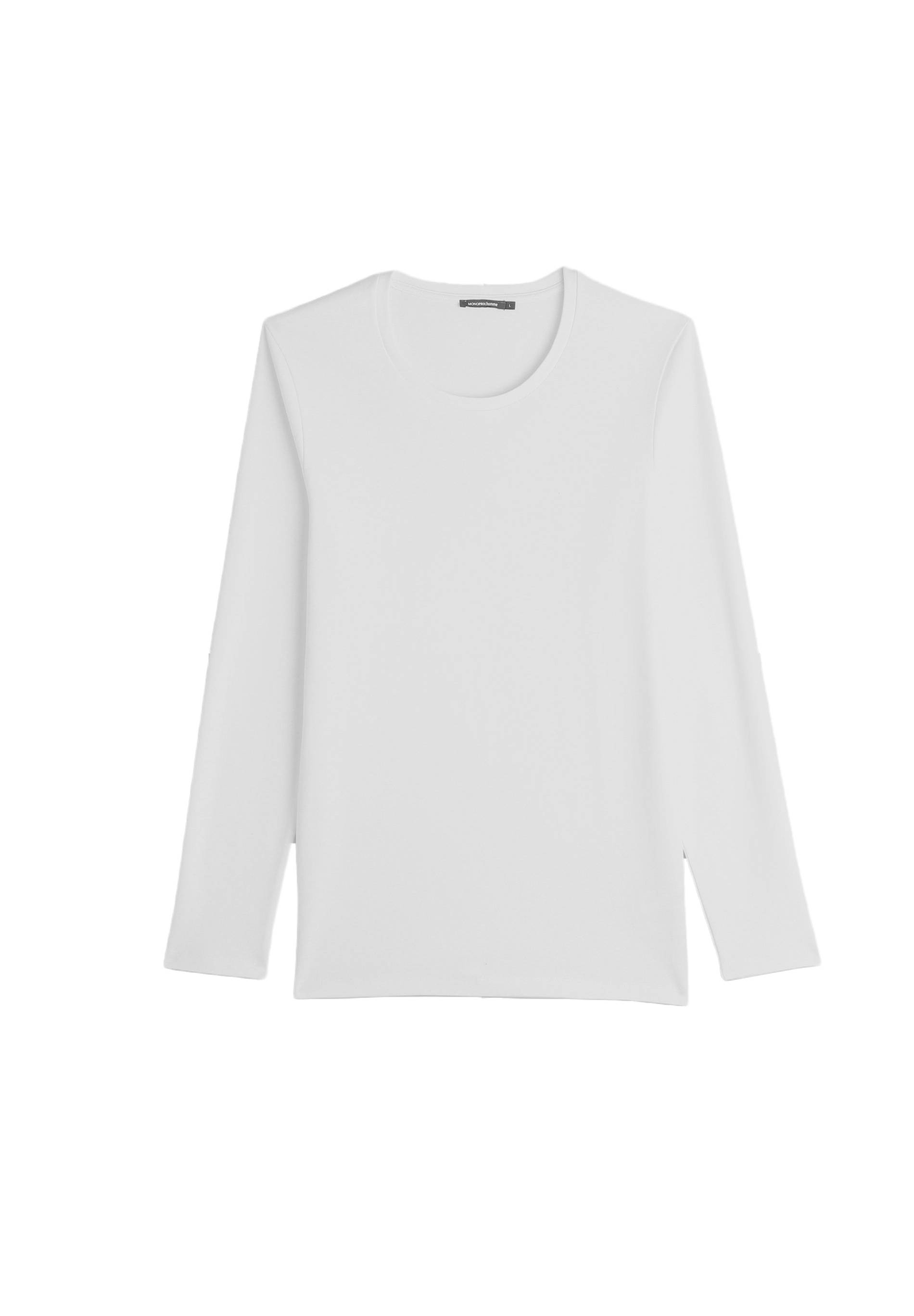 T-shirt chaud manches longues en coton BIO GOTS, Blanc, large image number 5.0