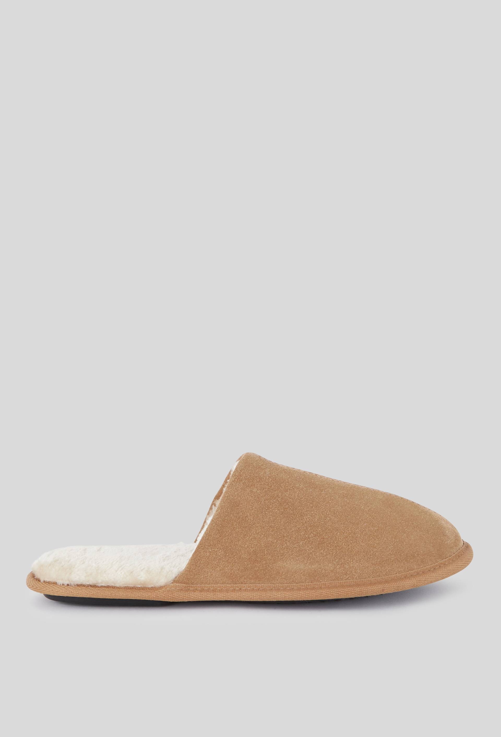 Mules fourr&eacute;es en cuir suede, Brun, large image number 1
