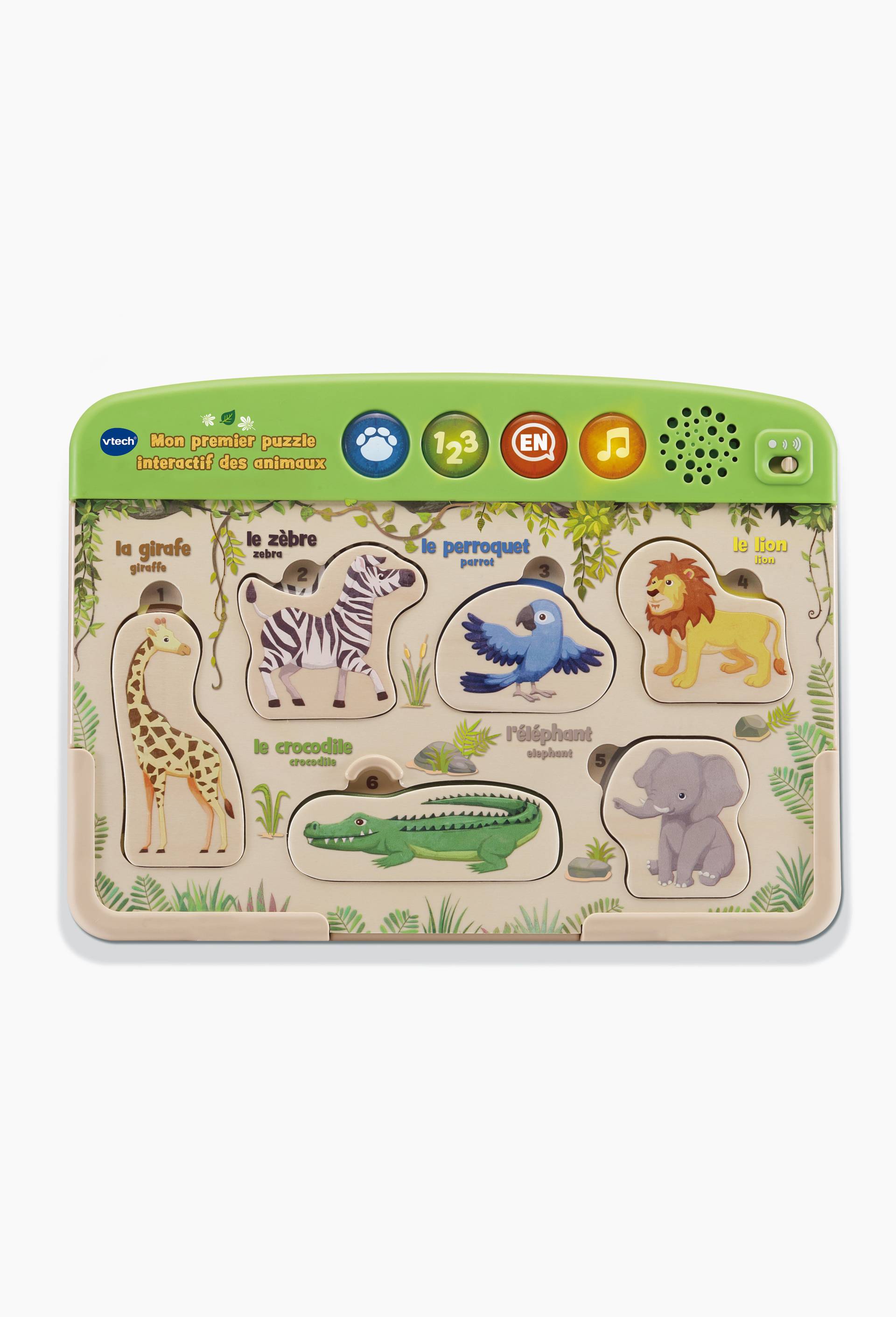 Mon premier puzzle interactif des animaux en bois, Brun clair, large image number 0