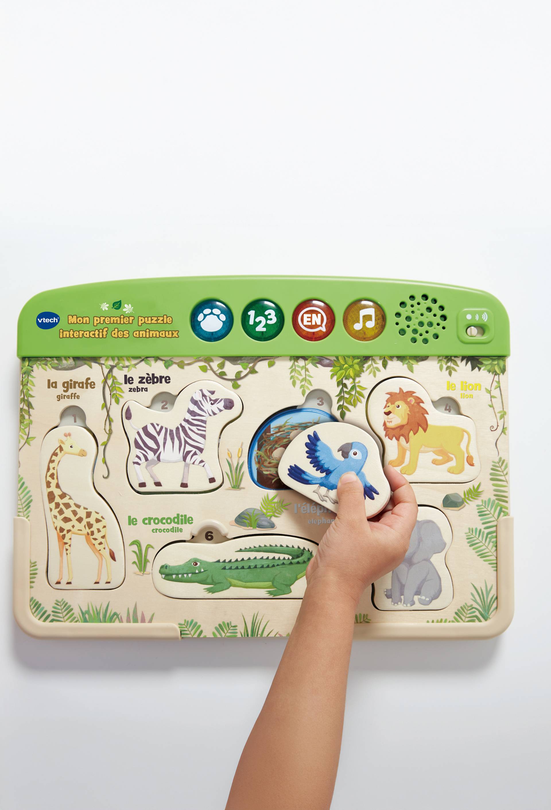 Mon premier puzzle interactif des animaux en bois, Brun clair, large image number 1