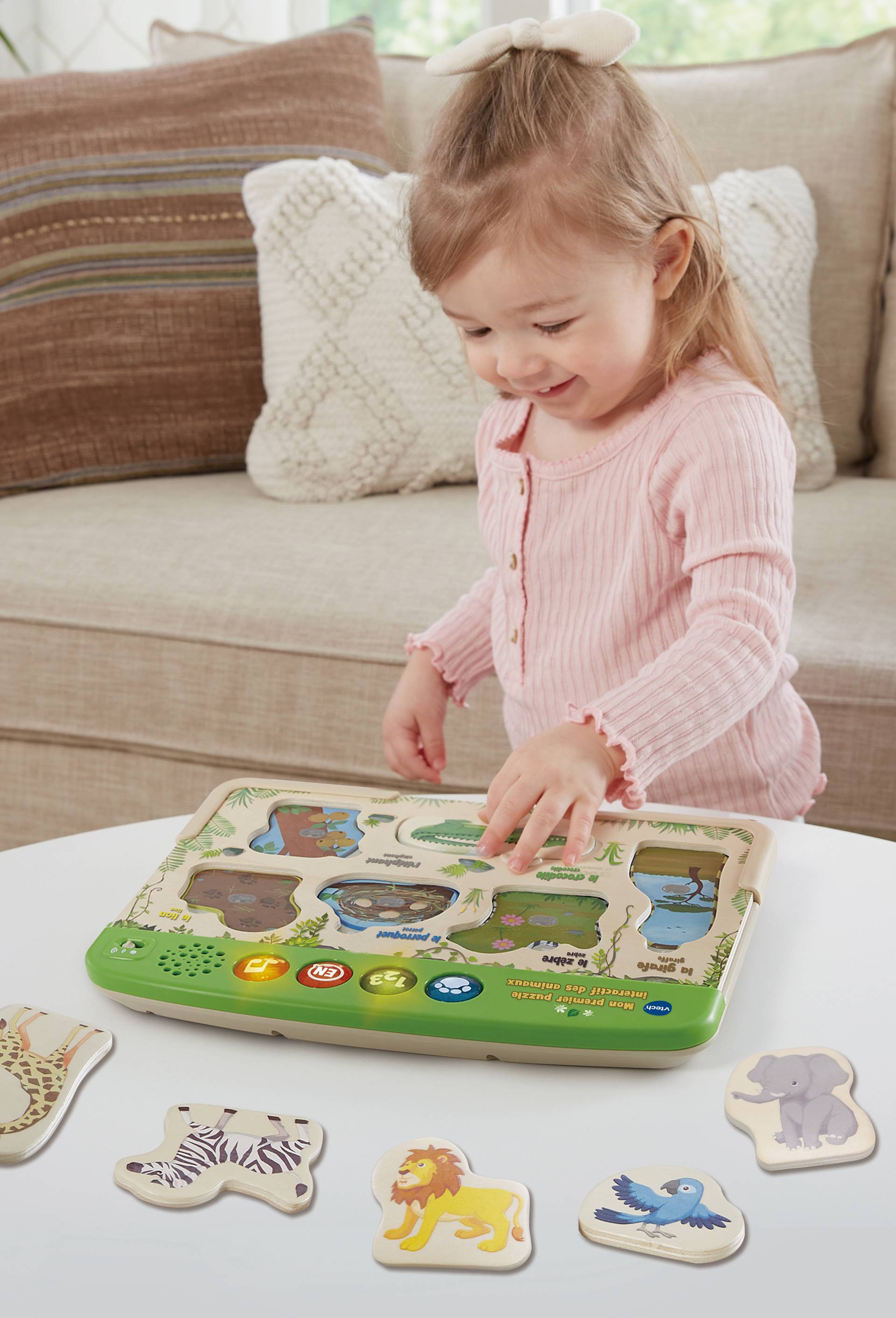 Mon premier puzzle interactif des animaux en bois, Brun clair, large image number 2