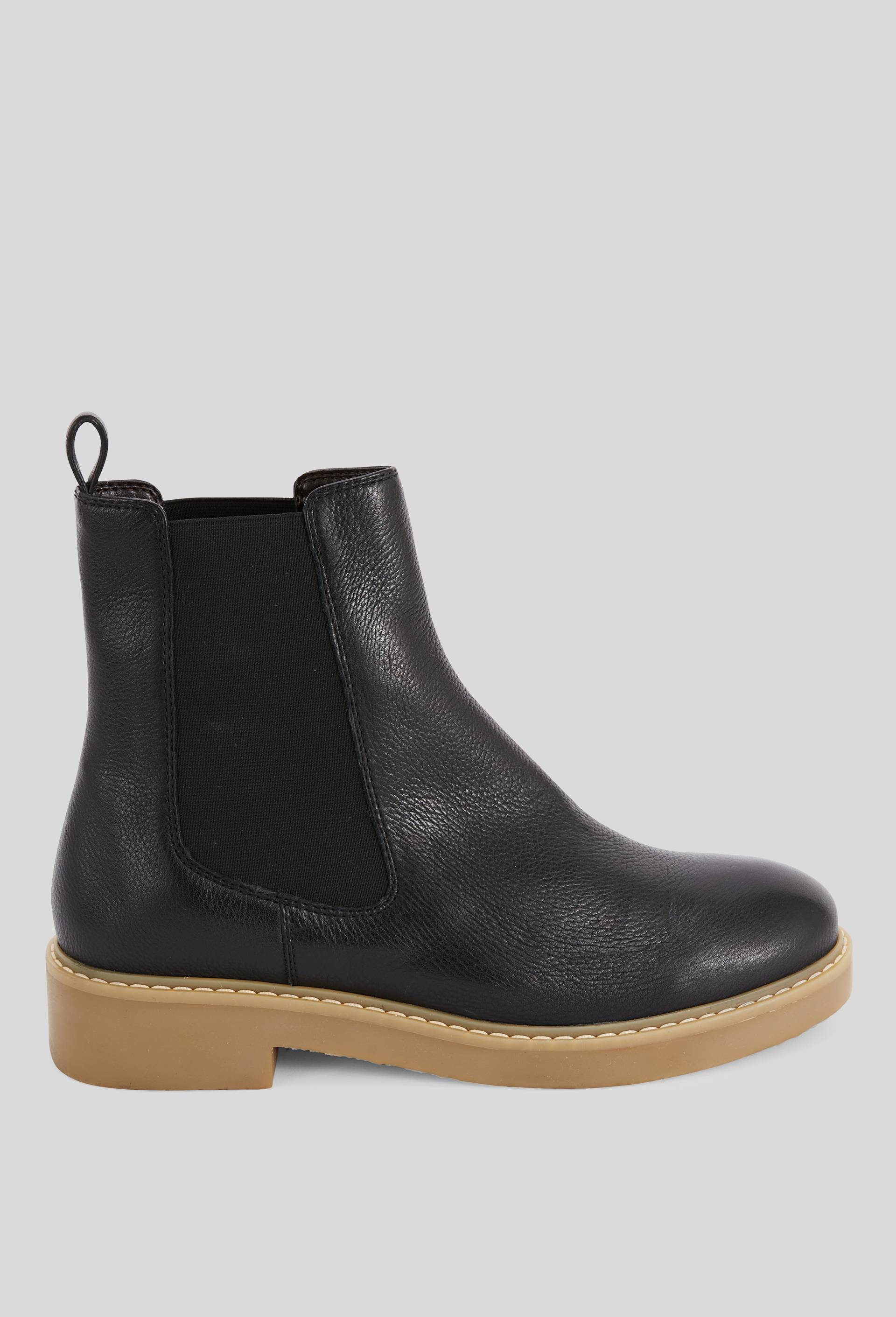 Bottines plates, cuir responsable, Noir, large image number 0