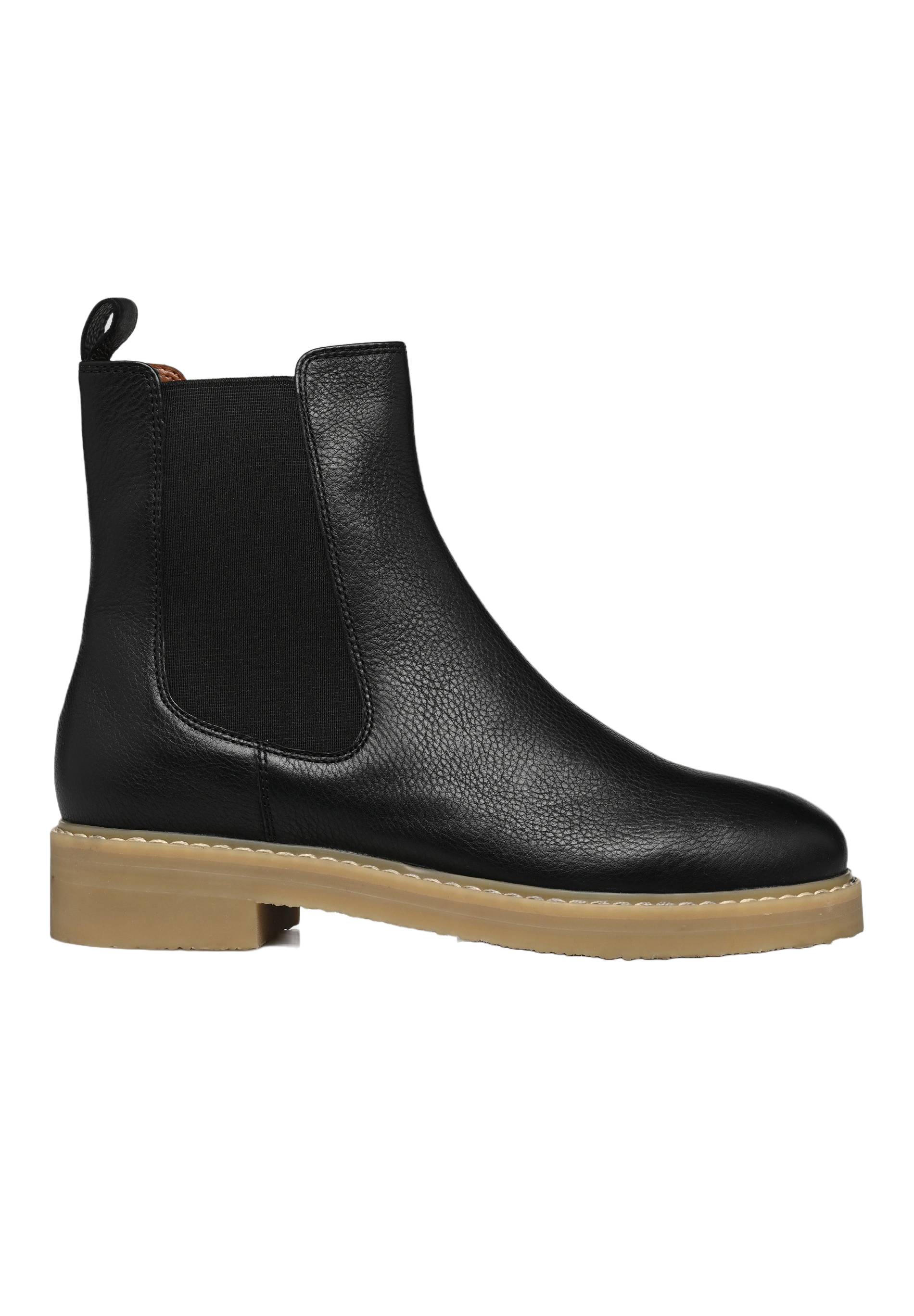 Bottines plates, cuir responsable, Noir, large image number 3