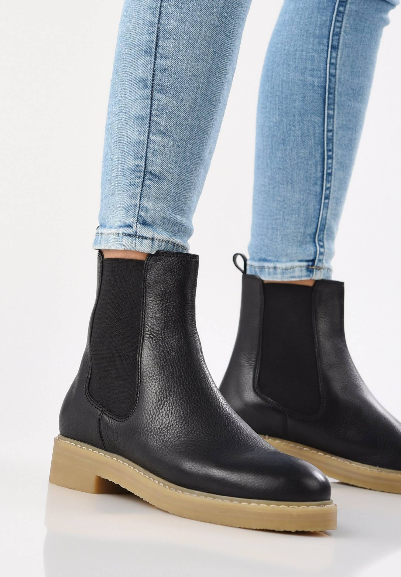 Bottines plates, cuir responsable, Noir, large image number 4