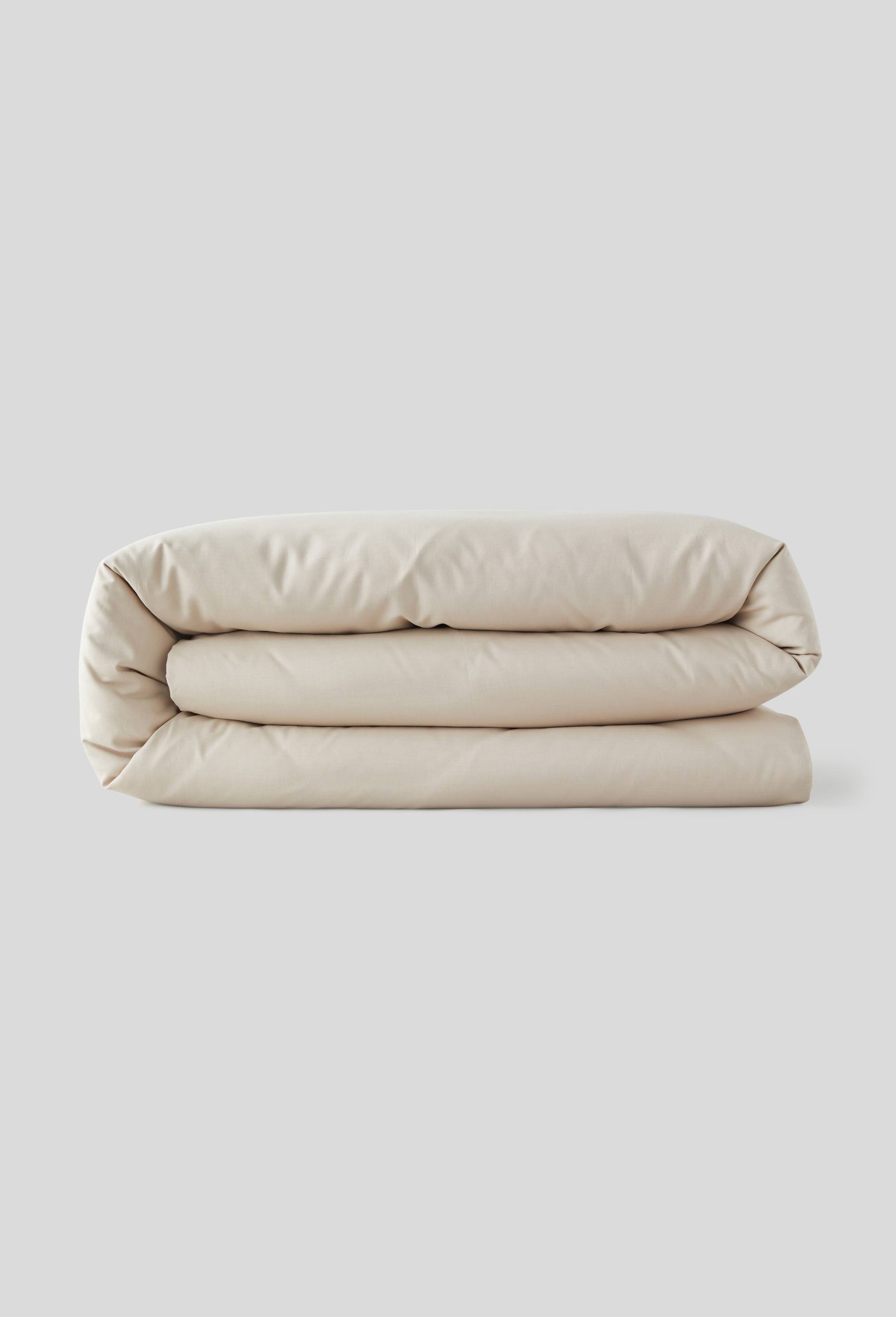 housse de couette uni ROCHE 240X220cm coton bio 57fils, Beige, large image number 0.0