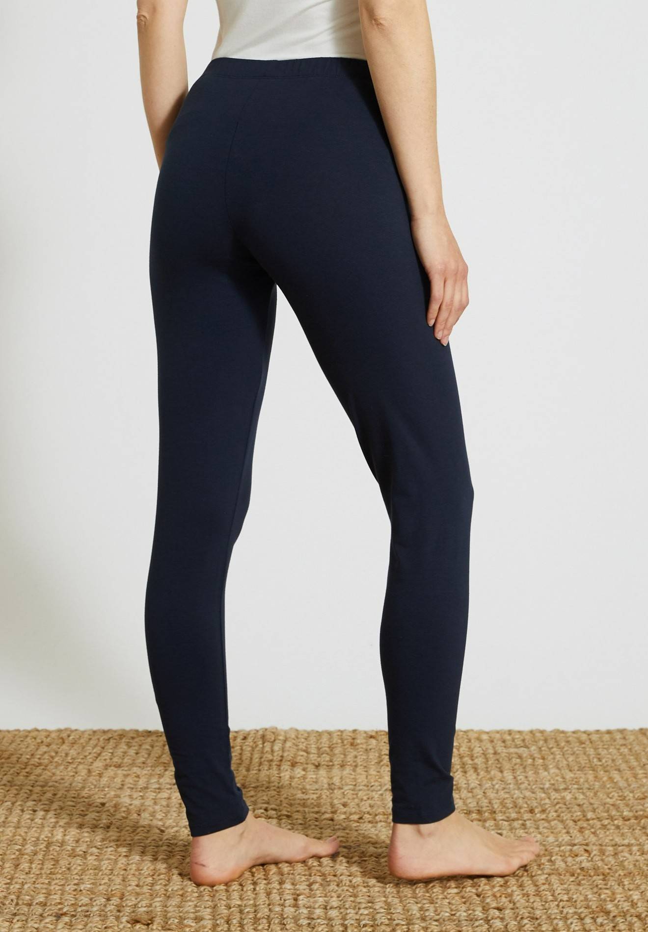 Legging uni en coton, Bio, Bleu fonc&eacute;, large image number 4