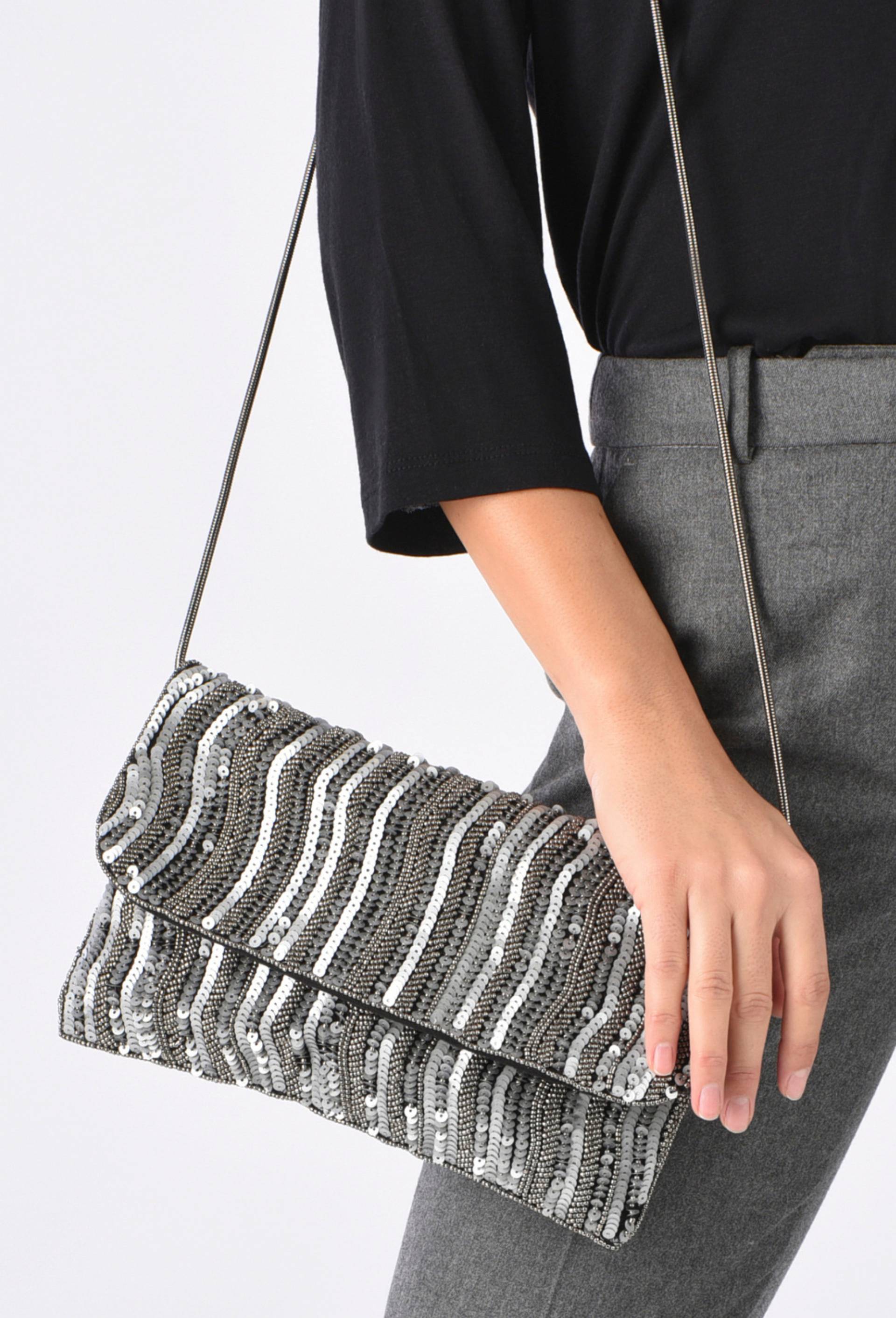 Pochette &agrave; sequins, Argent, large image number 1