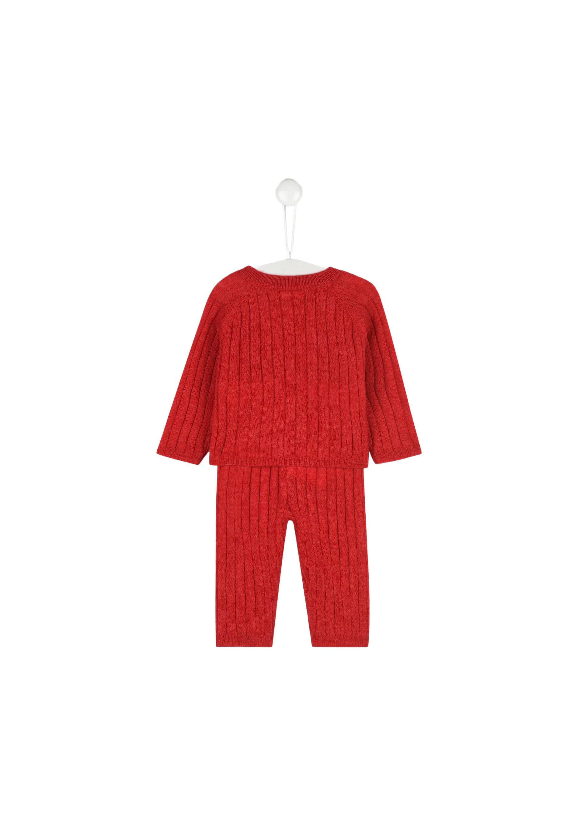 Ensemble en tricot certifié Oeko-Tex contenant de la laine, Rouge, large image number 4.0