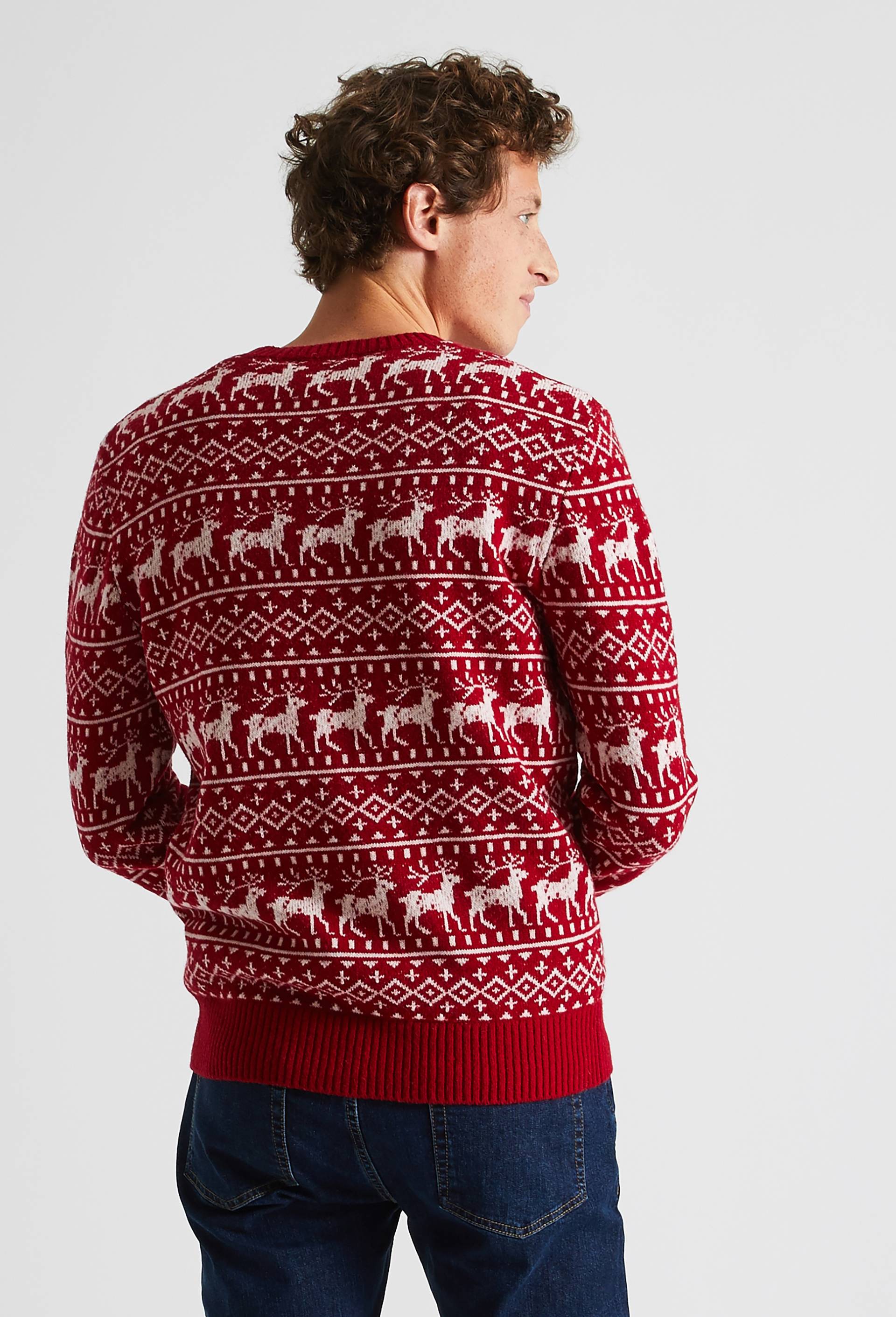 Pull jacquard, Rouge, large image number 1