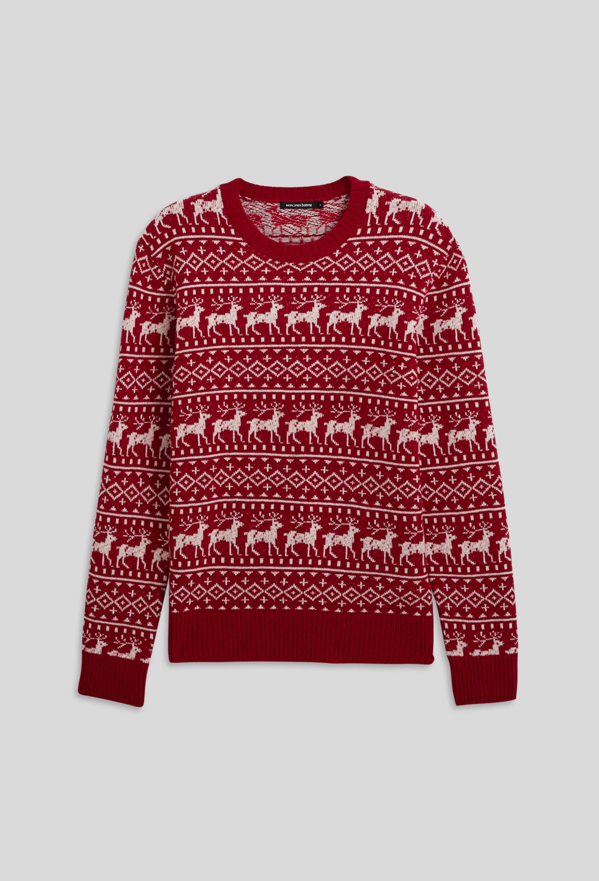 Pull jacquard, Rouge, large image number 2