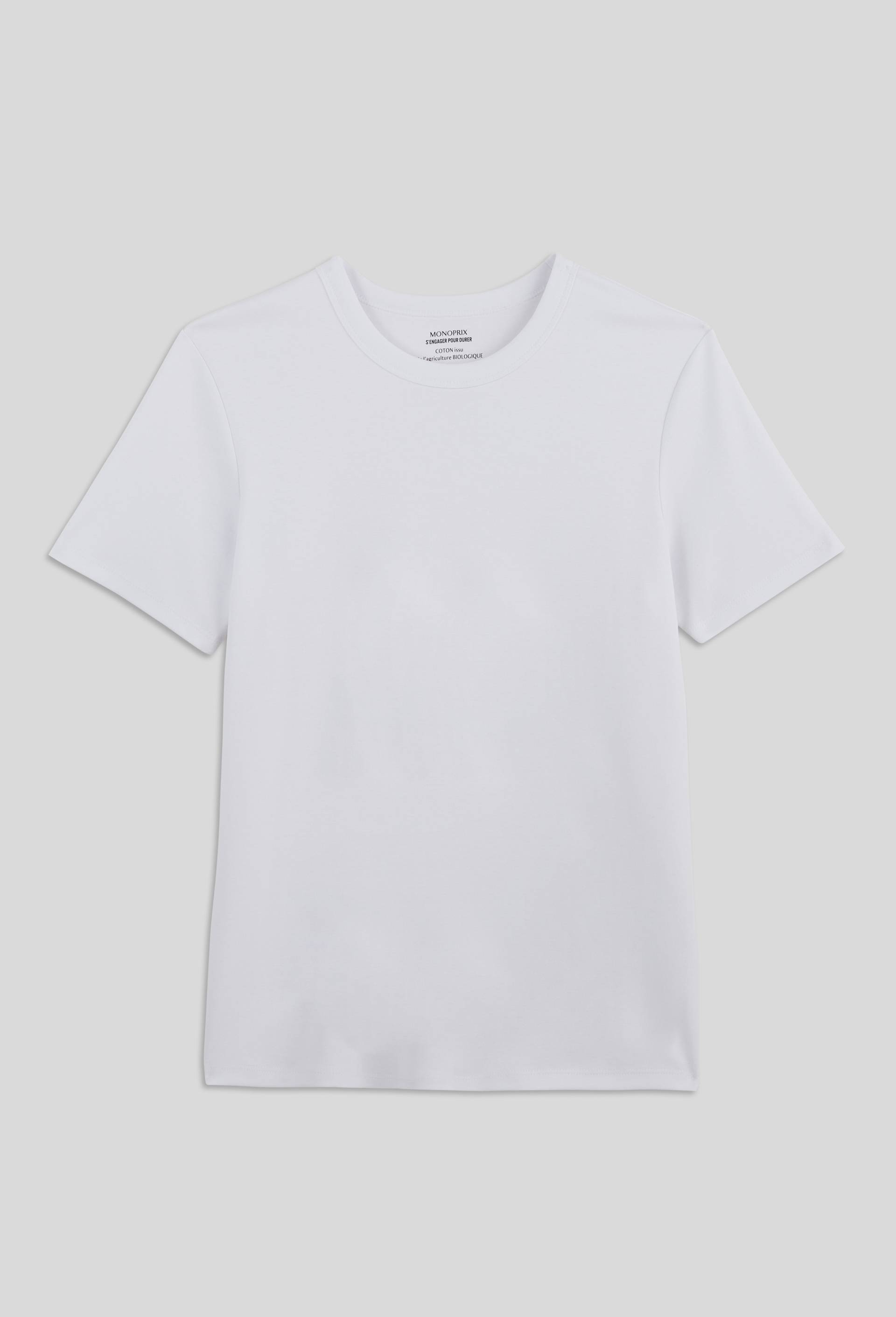 T-shirt manches courtes &eacute;pais en coton BIO GOTS, Blanc, large image number 2