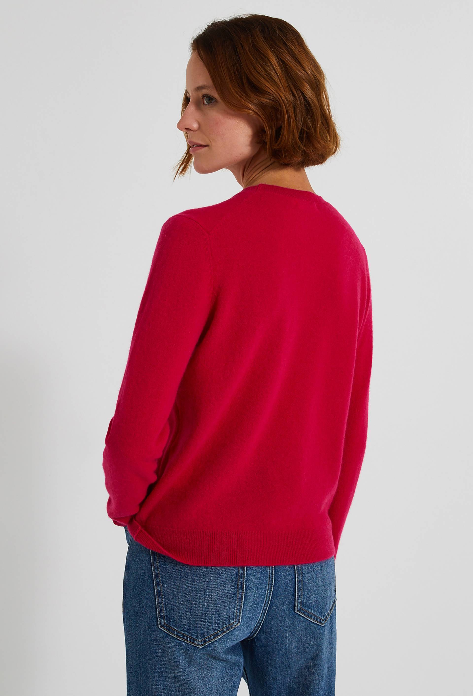 Pull col rond en cachemire, Rose fonc&eacute;, large image number 1