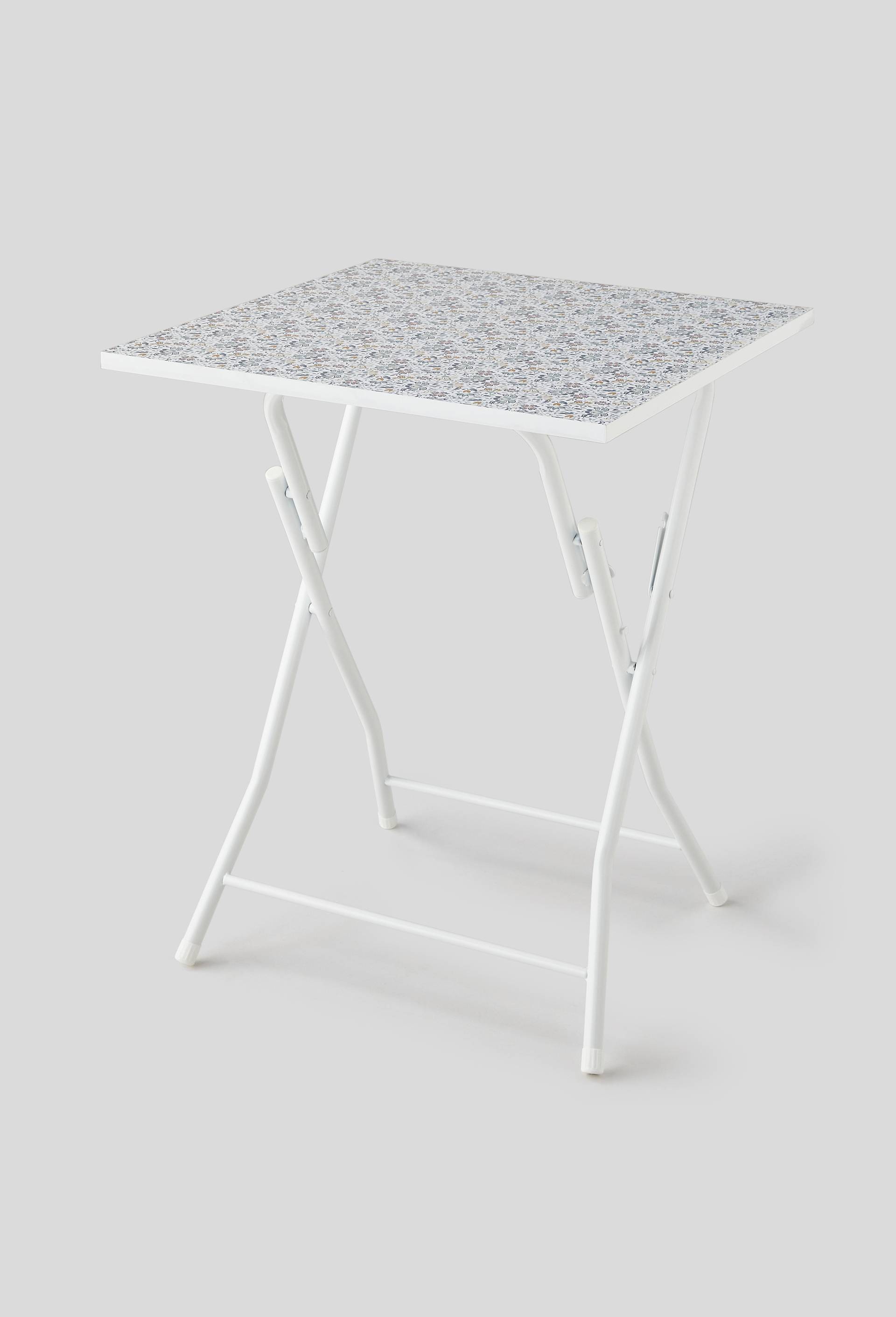 Table pliante imprim&eacute;e, 60xH75cm, en acier carbone et bois, Vert, large image number 0