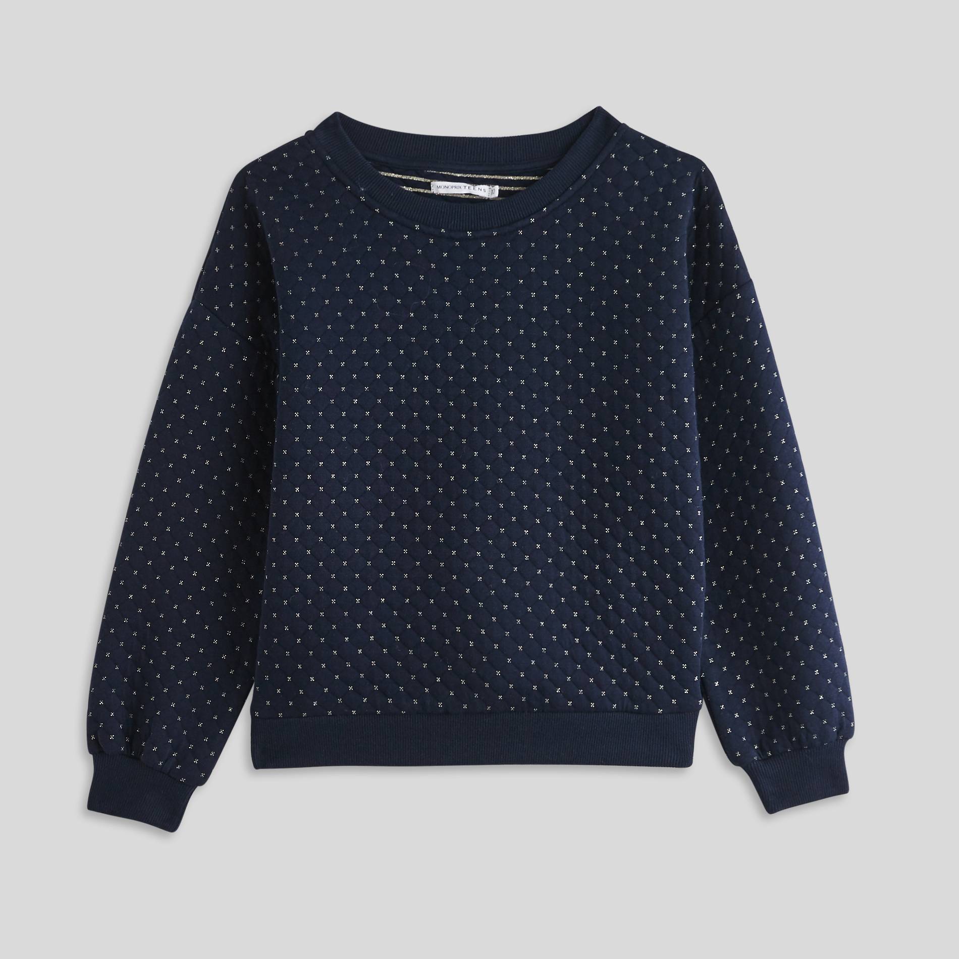 Sweat quilt&eacute;, Bleu, large image number 1