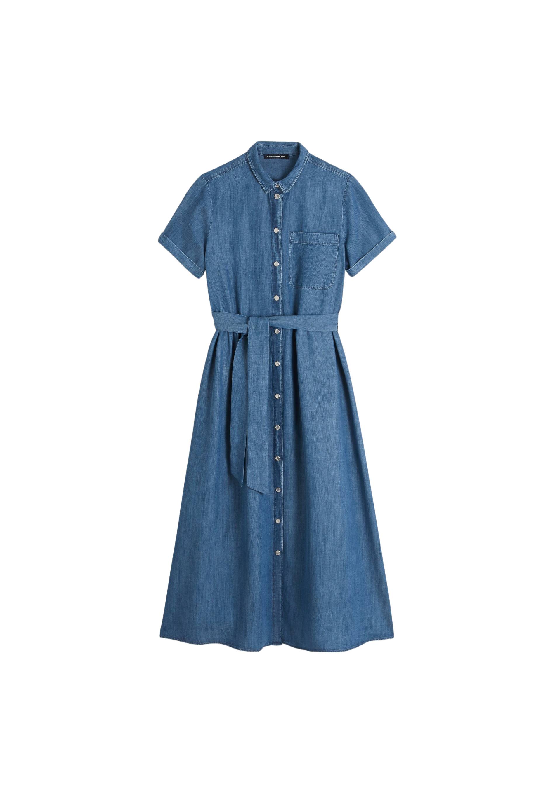 Robe chemise fluide, Bleu foncé, large image number 6.0