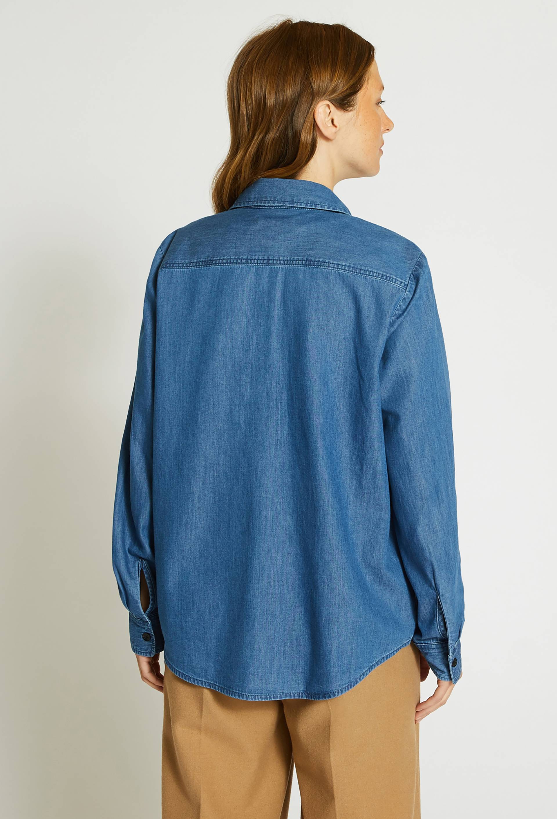 Chemise en denim en coton BIO, certifi&eacute; GOTS, Bleu clair, large image number 1